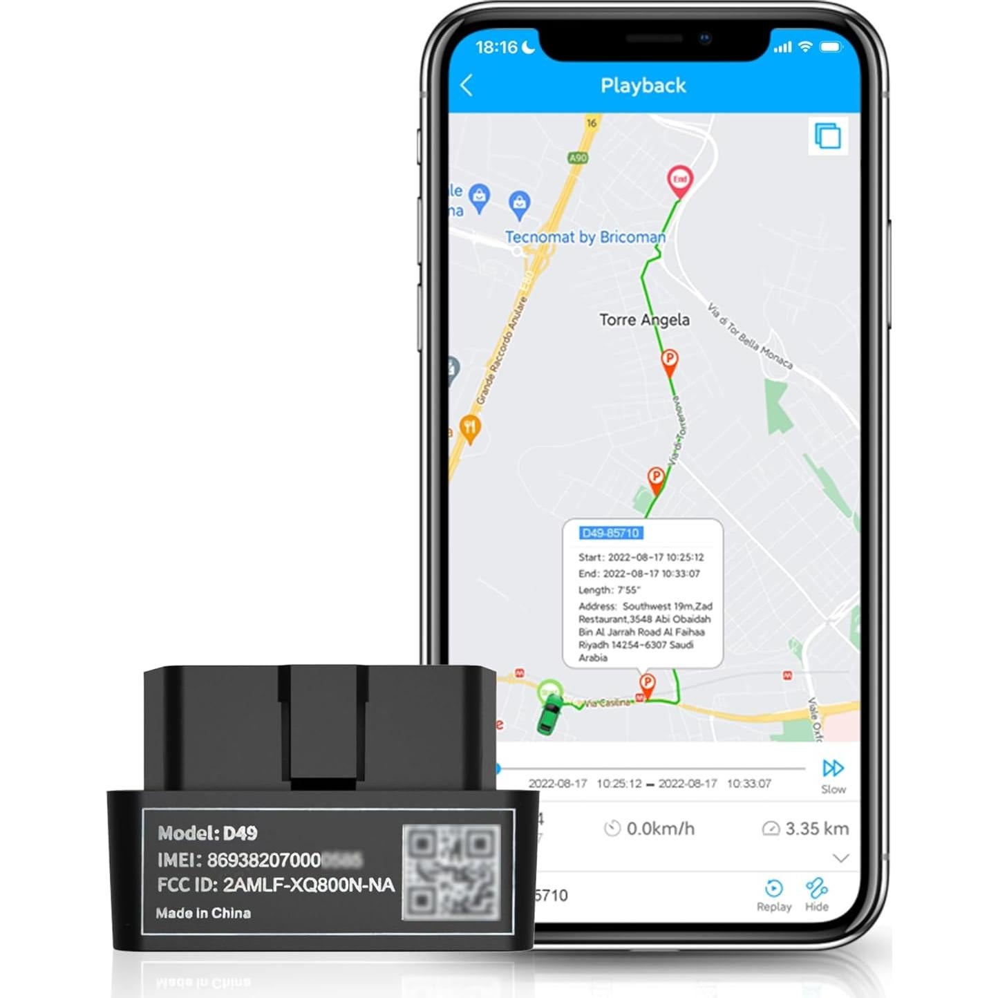 Rastreador GPS 4G LNCOON VL505 para Vehículos OBD-II