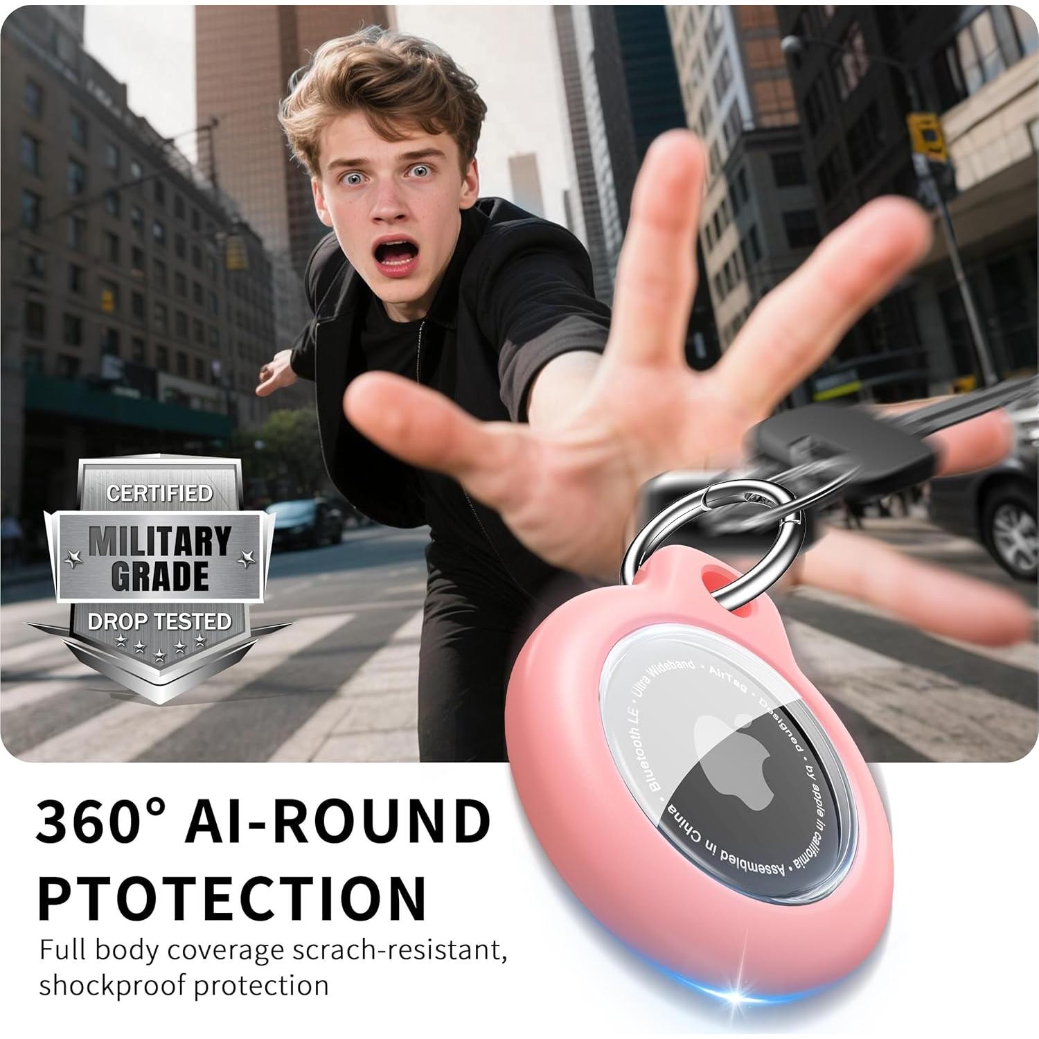 Funda Protectora para AirTag RFUNGUANGO - Paquete de 4 Colores