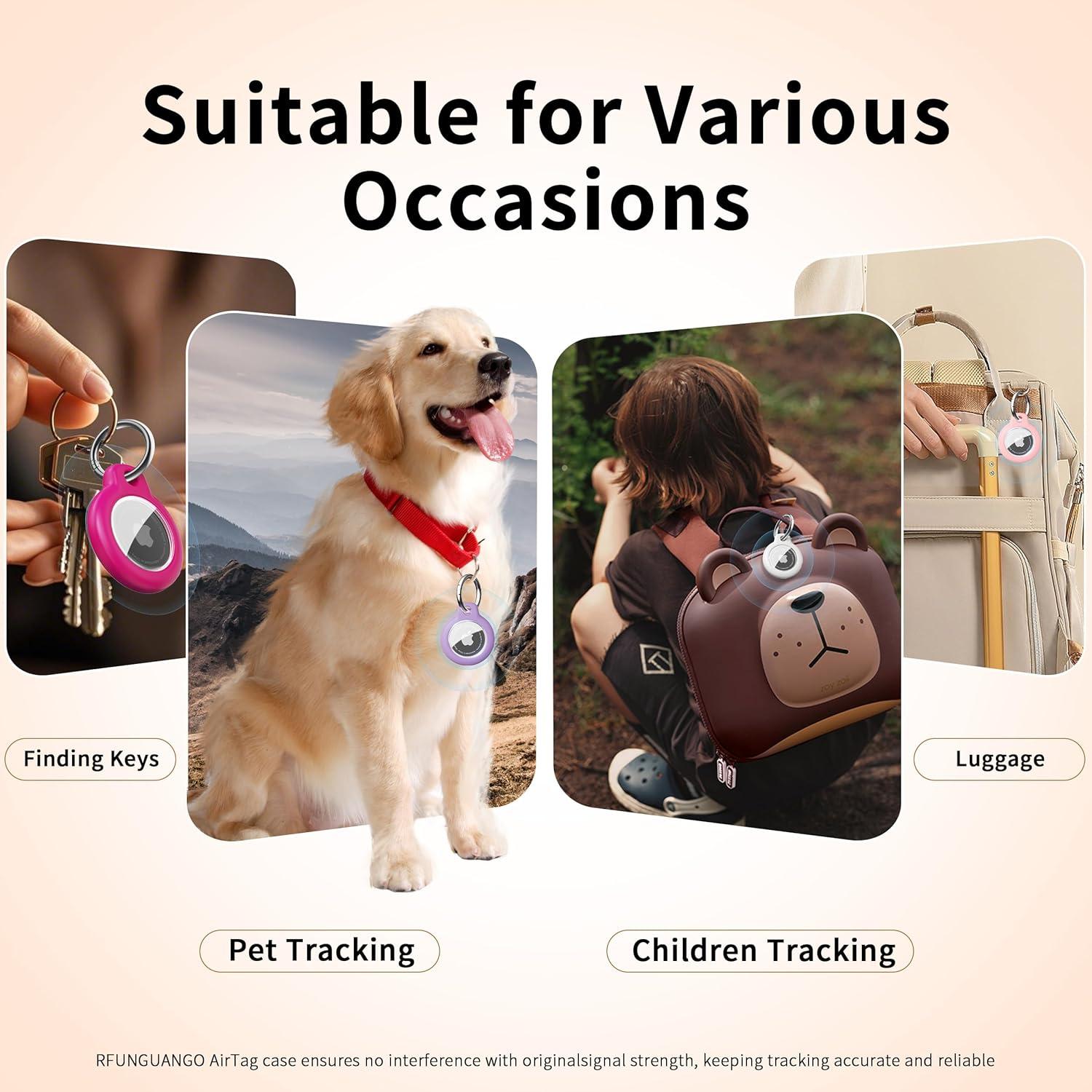 Funda Protectora para AirTag RFUNGUANGO - Paquete de 4 Colores