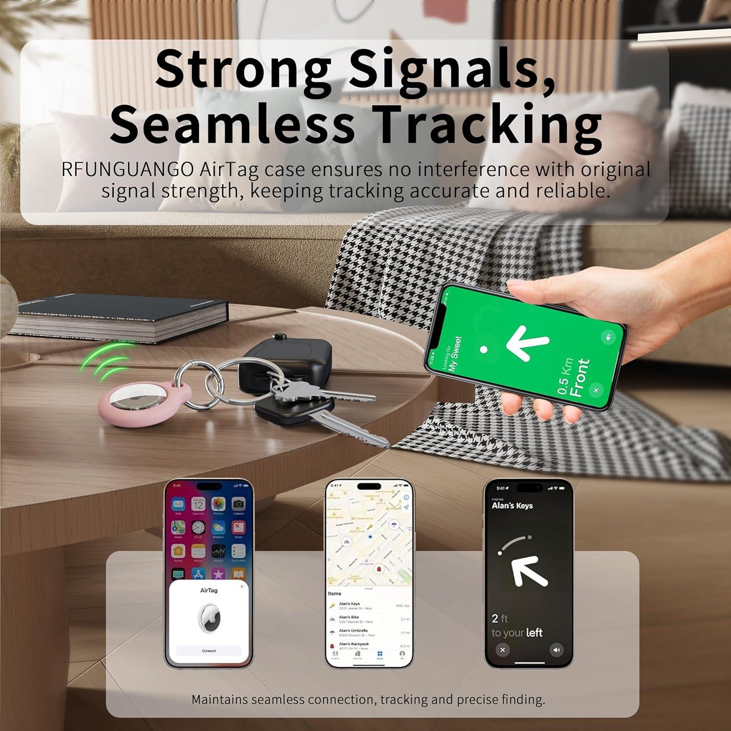 Funda Protectora para AirTag RFUNGUANGO - Paquete de 4 Colores