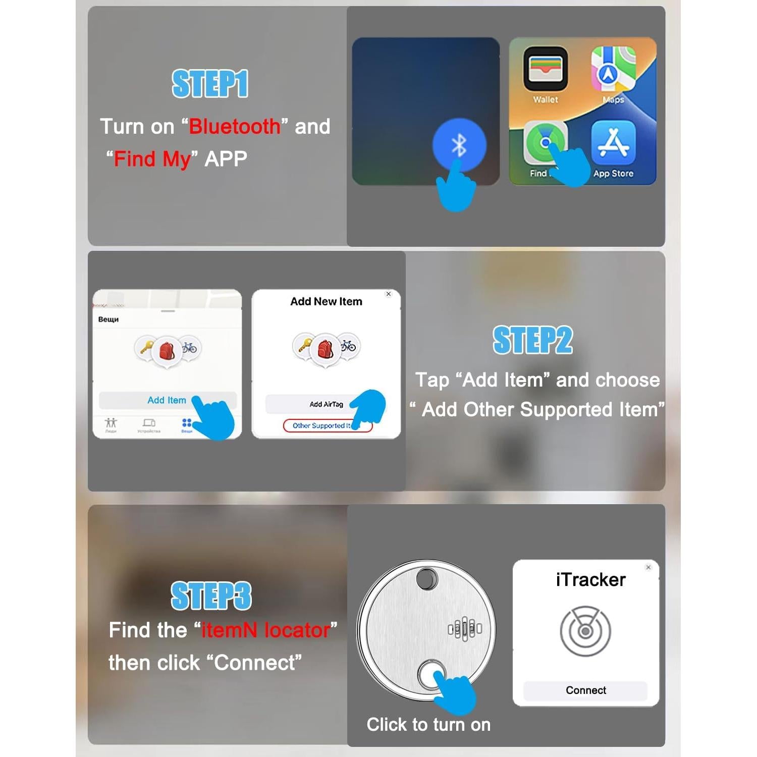 Etiquetas de Seguimiento de Aire DSDFPFG - Paquete de 2 - iOS