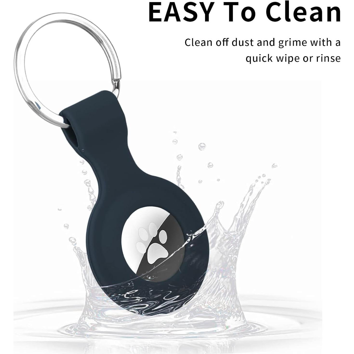 Case Compatible with Airtags, Keychain Tags with Anti-Lost Key Ring, Protective Silicone for with Find My App (iOS Only) 2021 Finder for Tracker Holder Accessorie