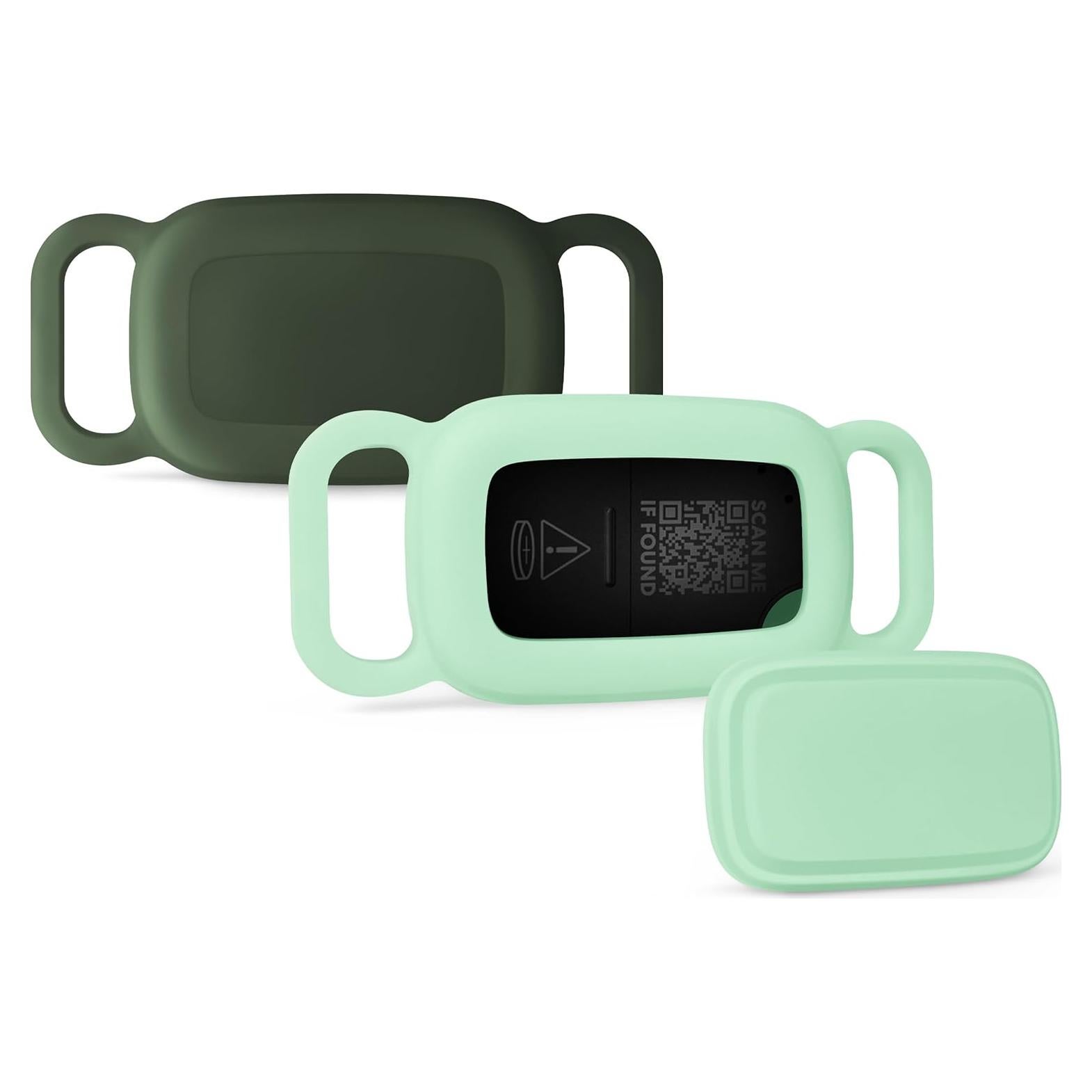 Geiomoo Silicone Case for Tile Pro (2024),(2022) Tracker, Soft Flexible Scratch Resistant Protective Cover with Carabiner (Mint+Emerald Green)