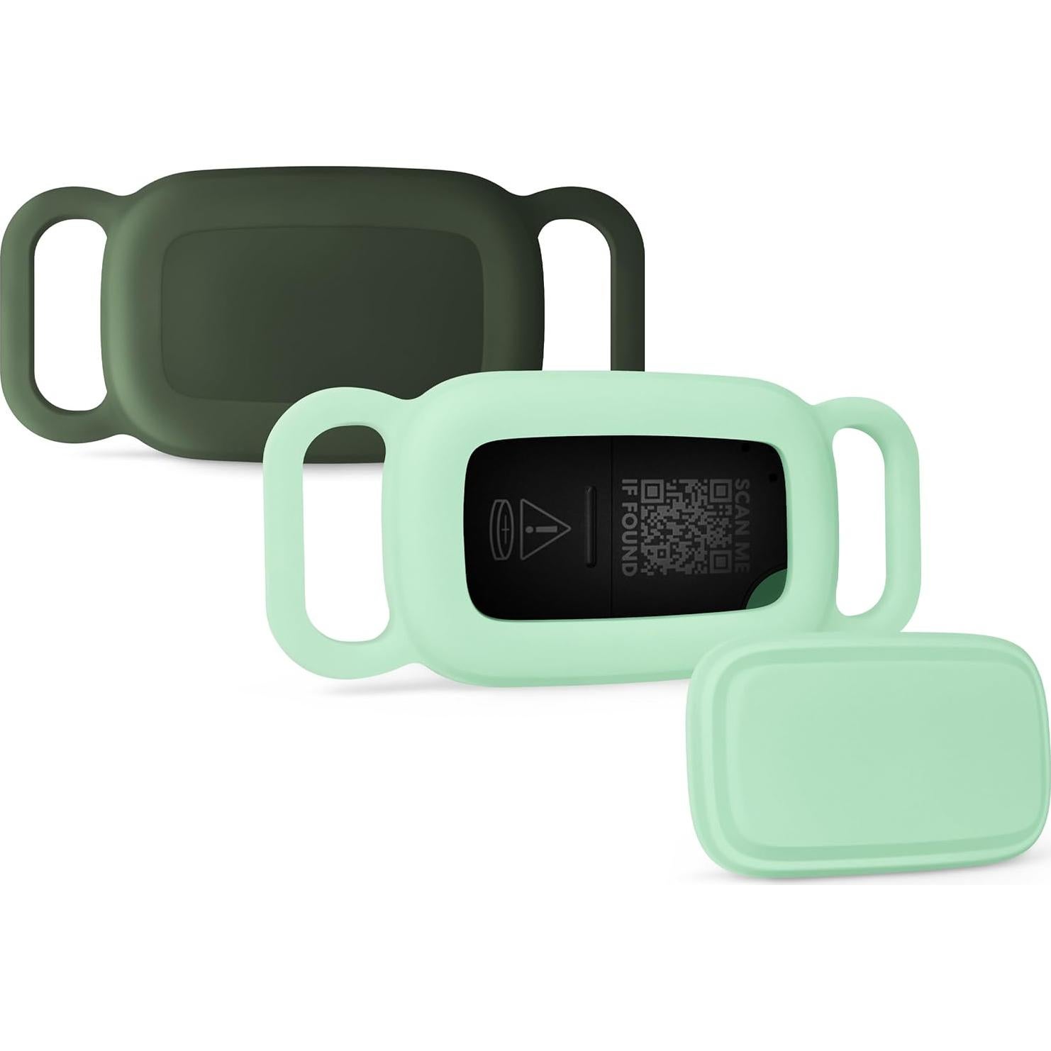 Geiomoo Silicone Case for Tile Pro (2024),(2022) Tracker, Soft Flexible Scratch Resistant Protective Cover with Carabiner (Mint+Emerald Green)