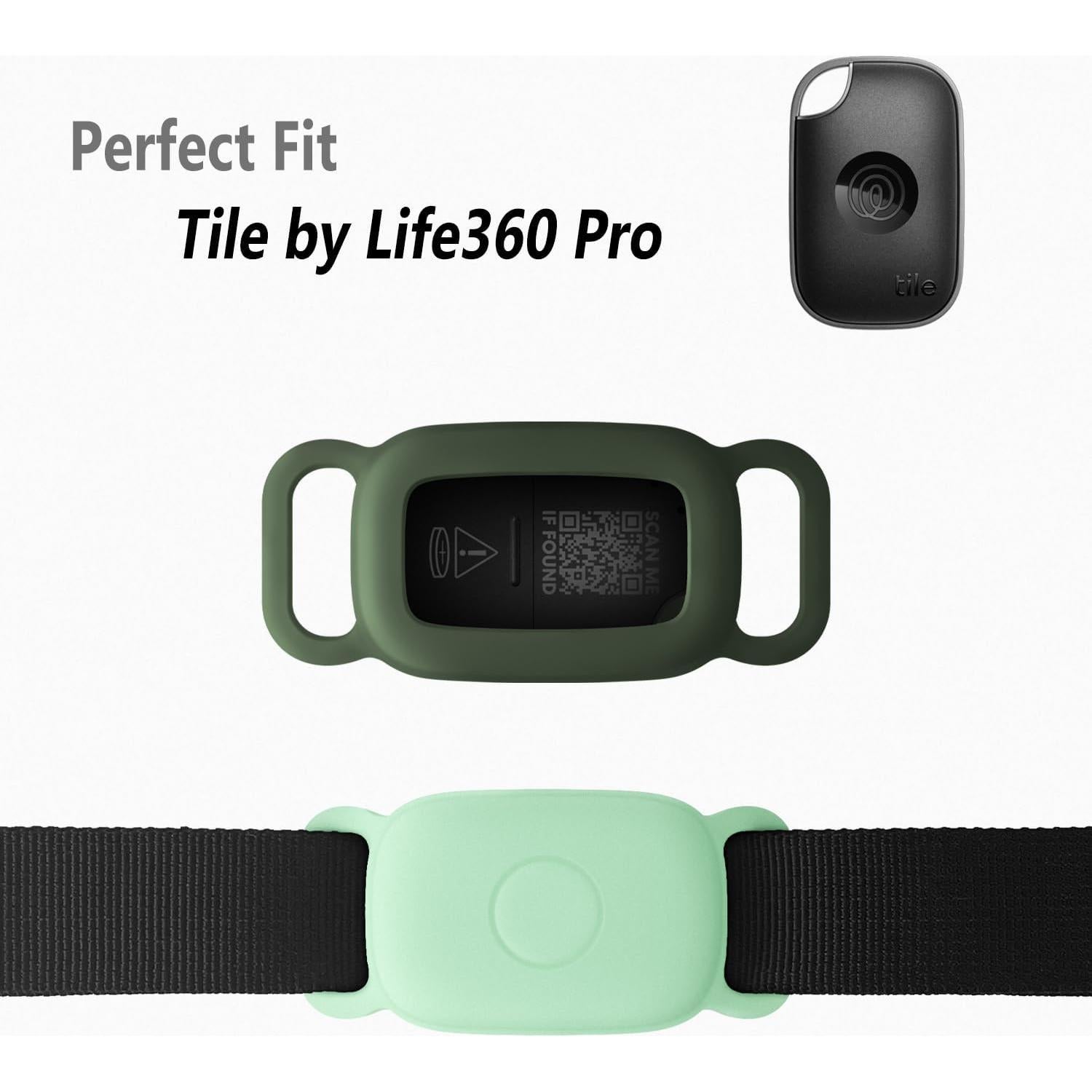 Geiomoo Silicone Case for Tile Pro (2024),(2022) Tracker, Soft Flexible Scratch Resistant Protective Cover with Carabiner (Mint+Emerald Green)