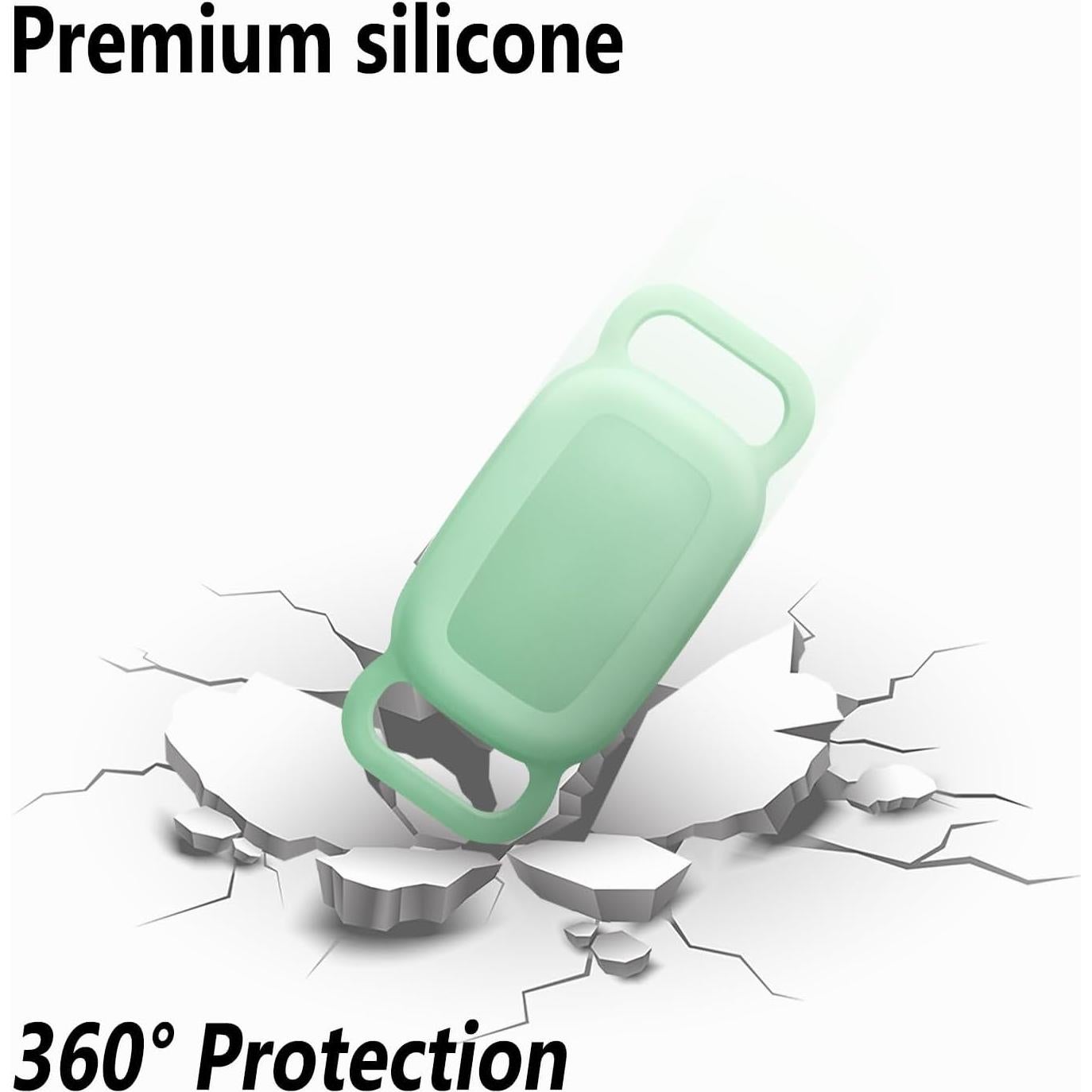 Geiomoo Silicone Case for Tile Pro (2024),(2022) Tracker, Soft Flexible Scratch Resistant Protective Cover with Carabiner (Mint+Emerald Green)