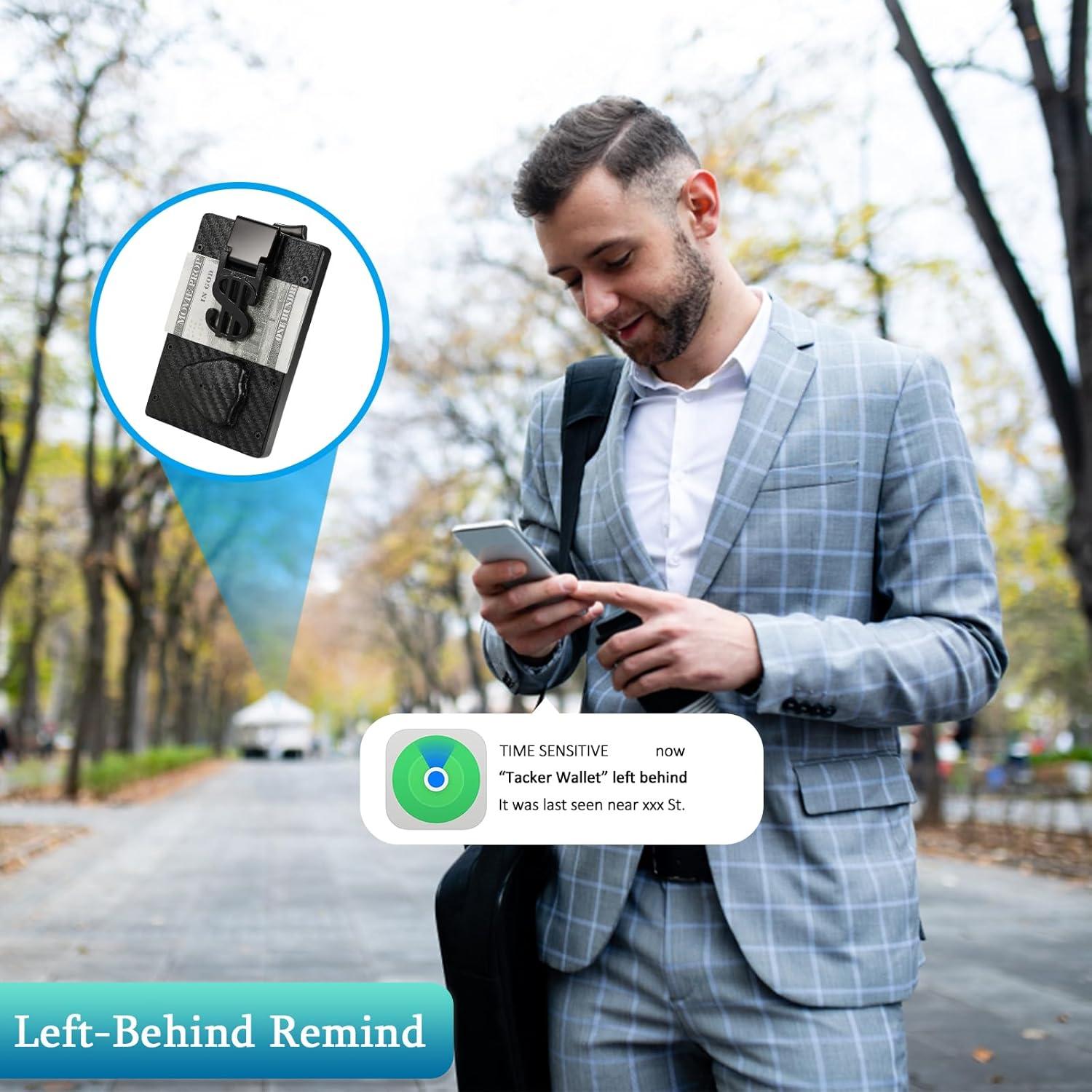 Billetera Inteligente de Cuero para Hombres con Rastreador Apple