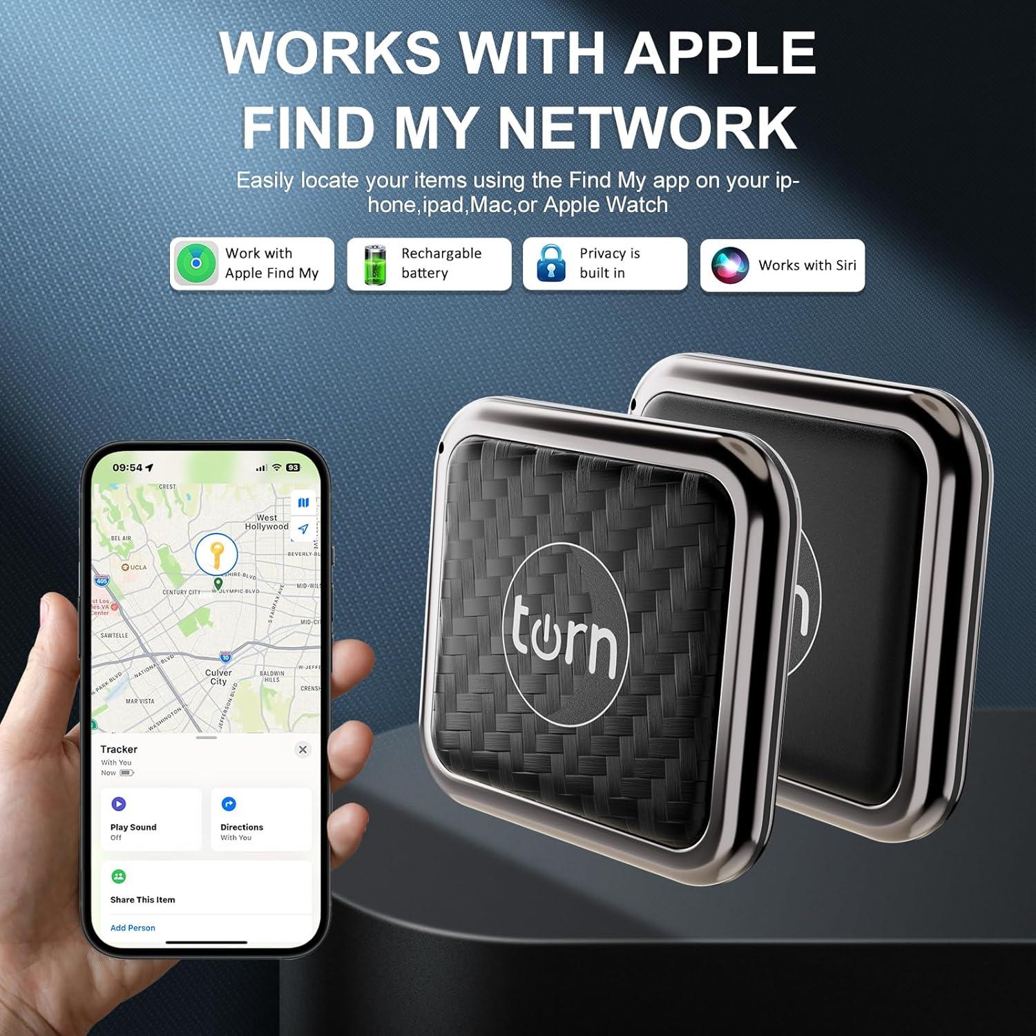 Rastreador GPS Smart LB para Apple Find My - 2 Pack Negro