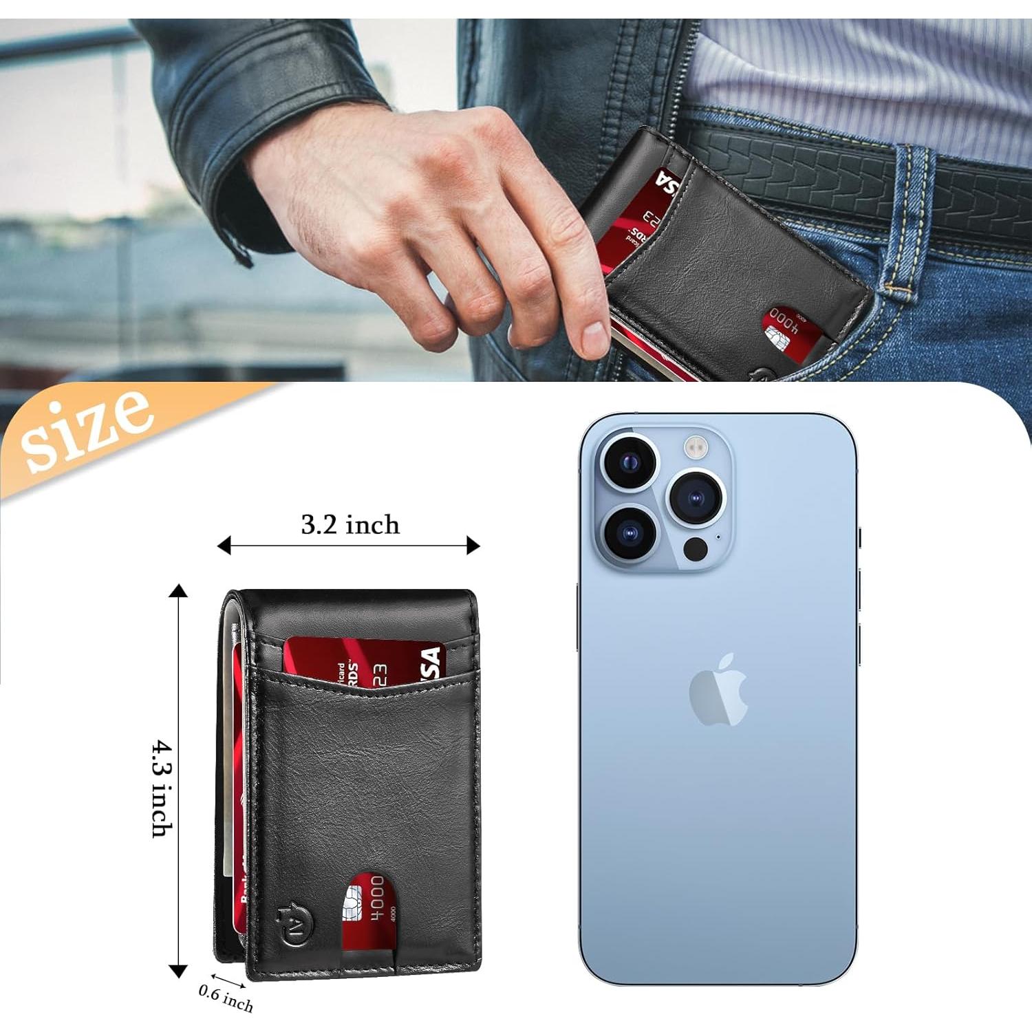 Billetera bifold con rastreador Apple Find My - AI TRACKTAG