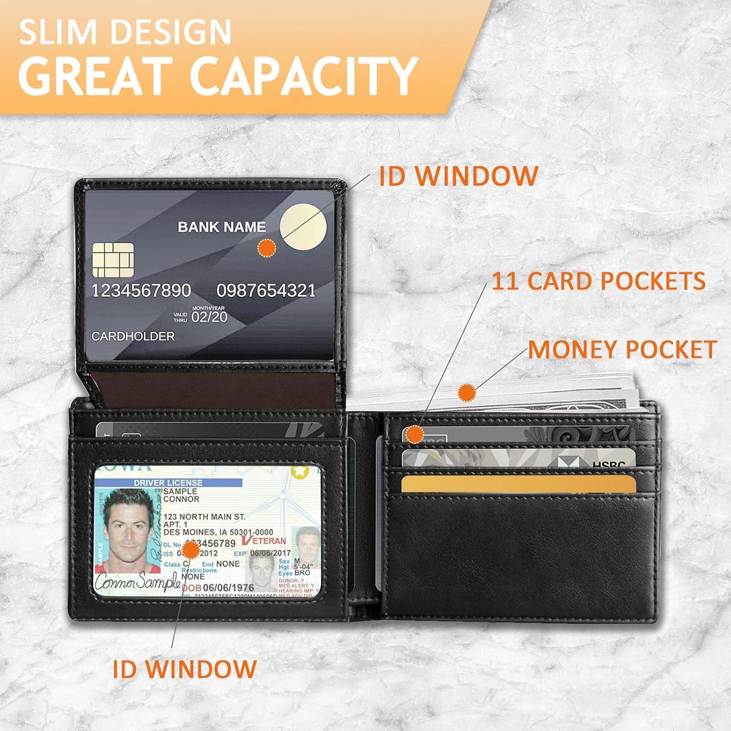 Billetera bifold con rastreador Apple Find My - AI TRACKTAG