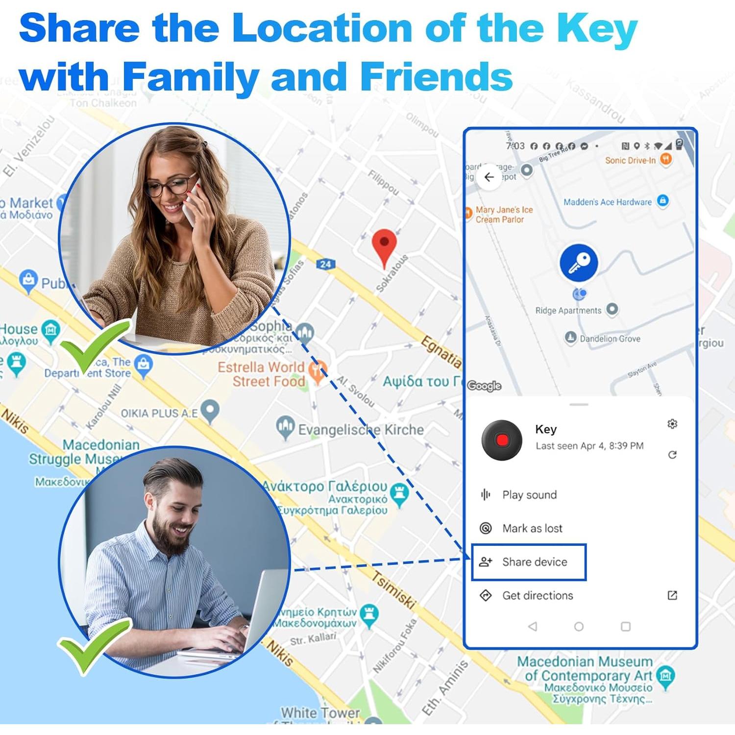 Etiquetas de Rastreo Bluetooth LocGuaxrd - 4 Pack para Android