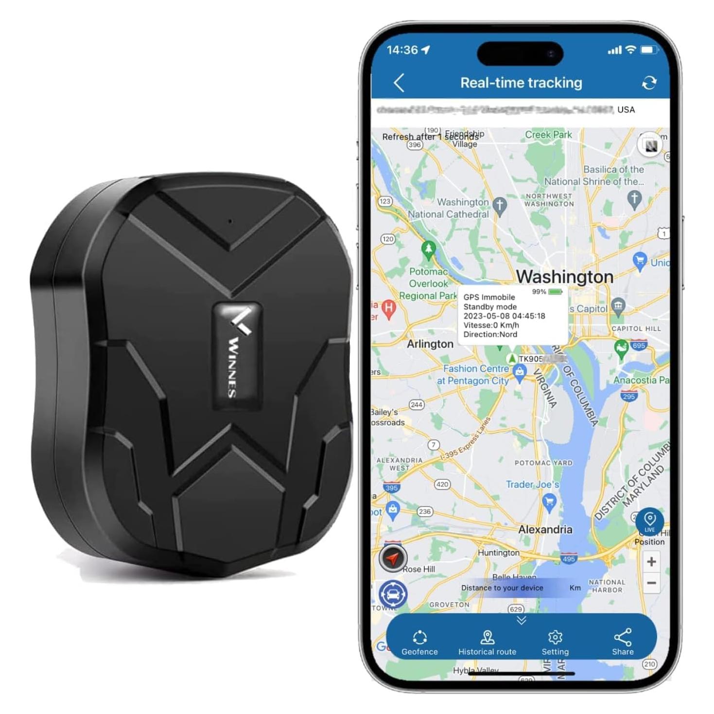 Rastreador GPS 4G Winnes TK905B Magnético Batería 10000mAh