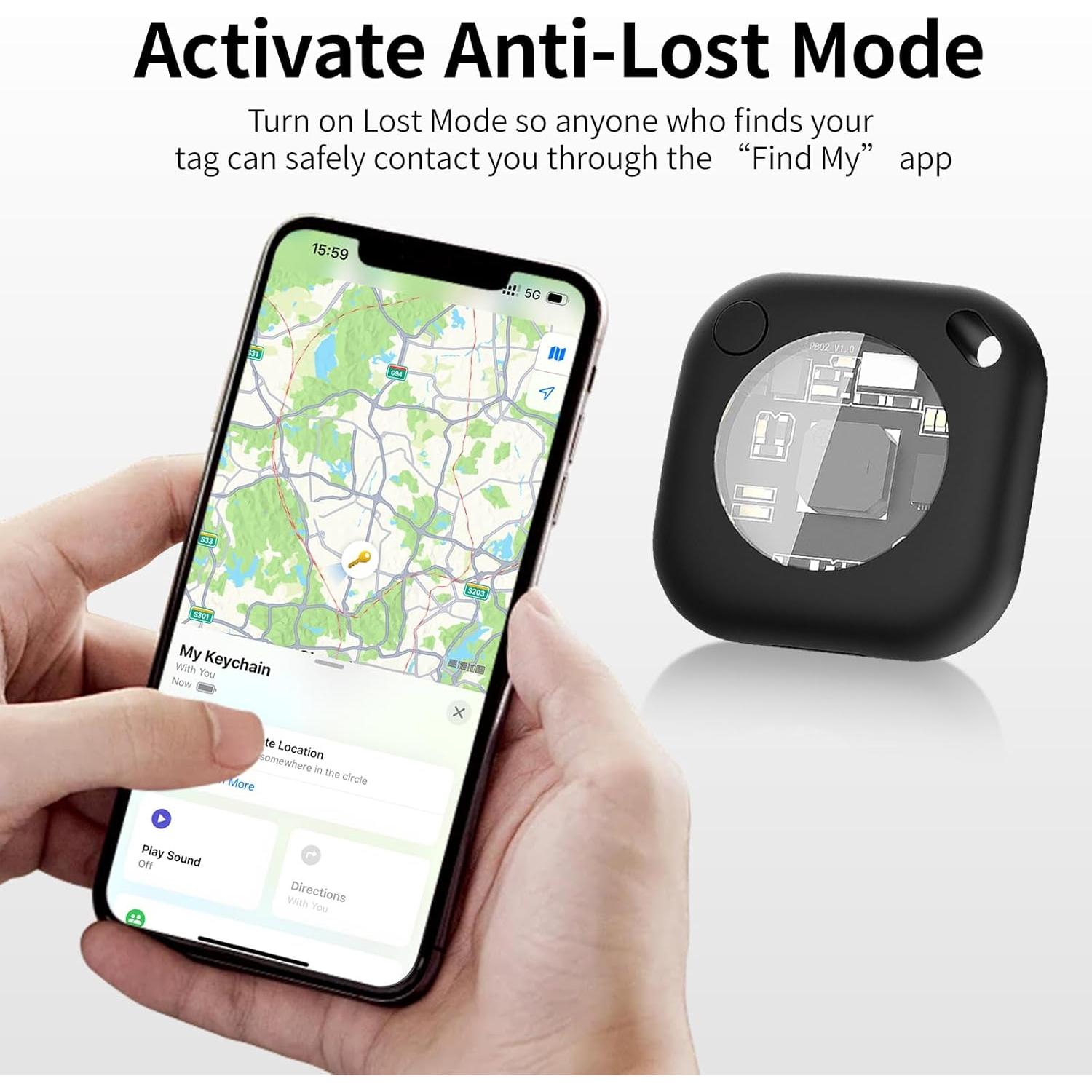 Etiquetas de Rastreo Aumix AT-F Bluetooth para iOS - Paquete de 4
