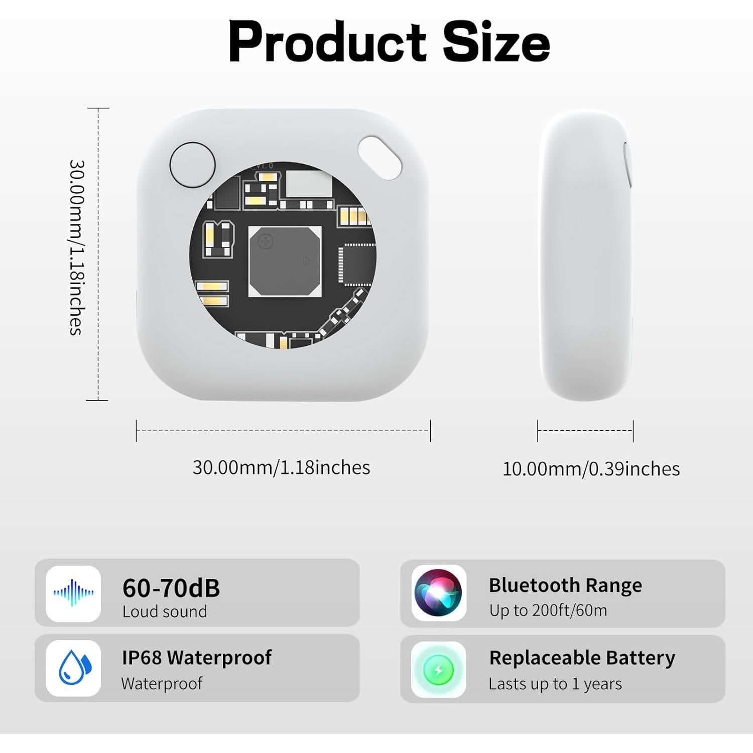 Etiquetas de Rastreo Aumix AT-F Bluetooth para iOS - Paquete de 4