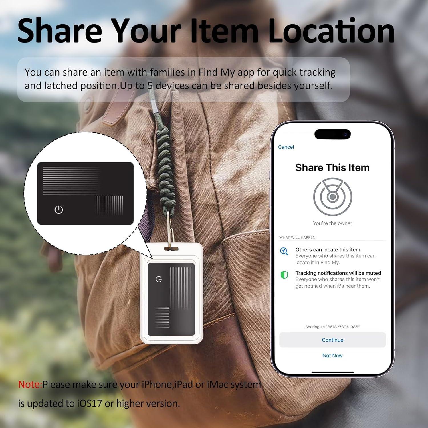 Tarjeta de Seguimiento YUNTENSUN para Apple Find My, IP68