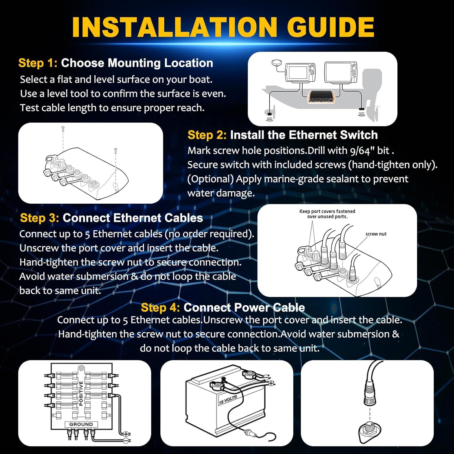 Interruptor Ethernet 5 Puertos E-cowlboy 411850-1 para Barco