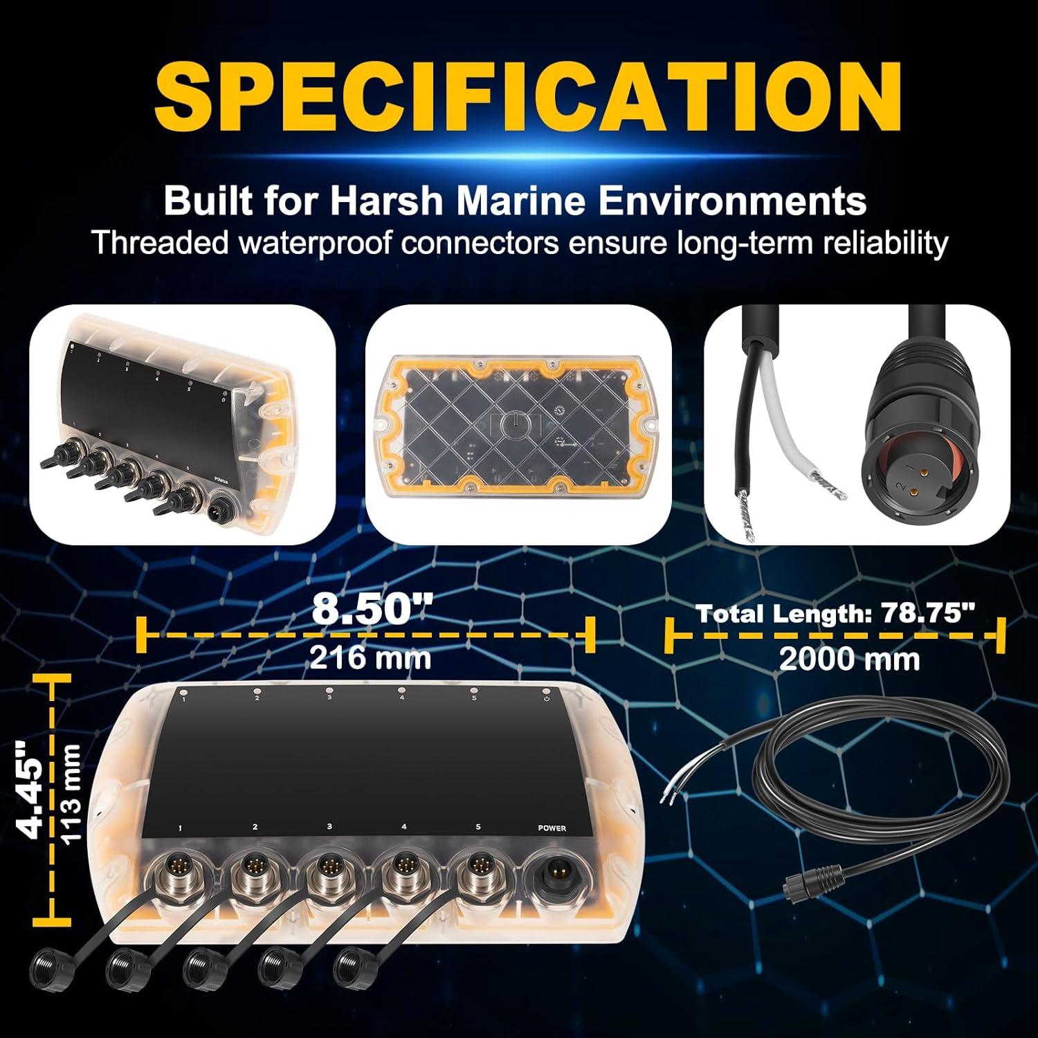 Interruptor Ethernet 5 Puertos E-cowlboy 411850-1 para Barco