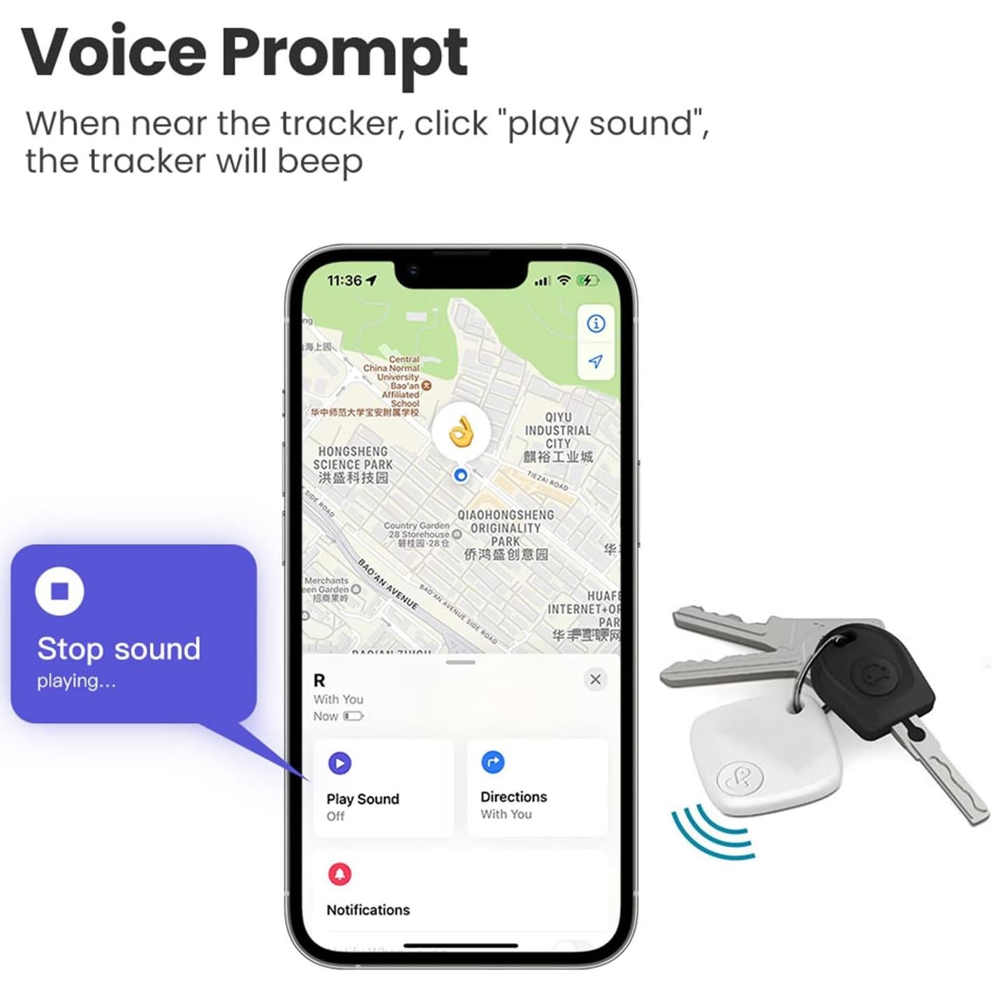 Rastreador Bluetooth SENCKIT S1 para Llaves y Objetos - Blanco