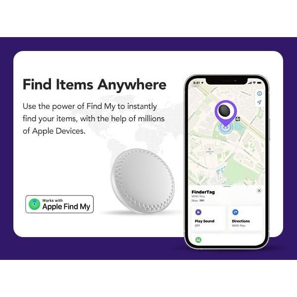 Rastreador Bluetooth FinderTag con Llavero y Batería CR2032