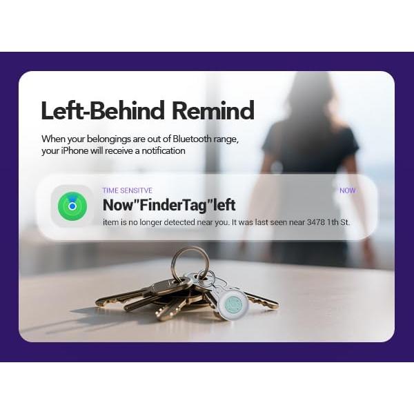 Rastreador Bluetooth FinderTag con Llavero y Batería CR2032