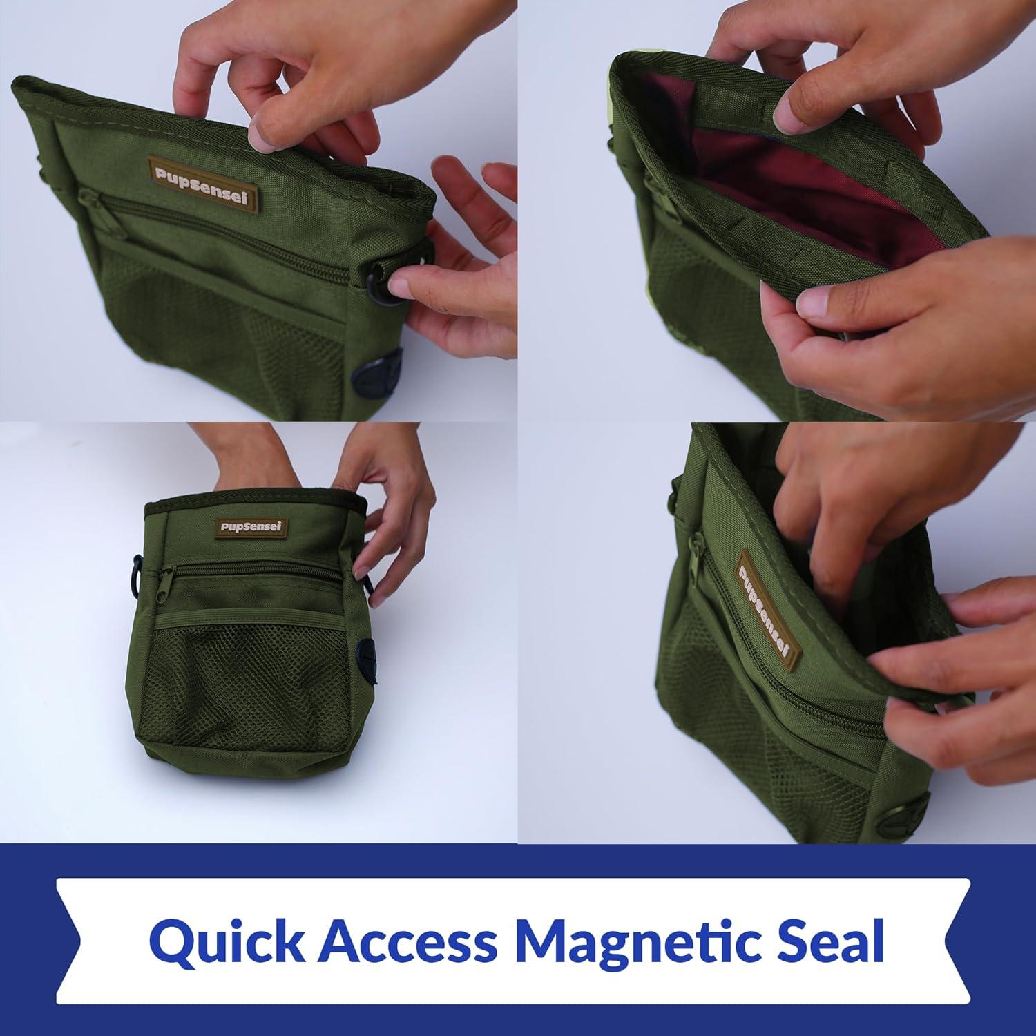 Bolsa de golosinas para perros PupSensei, 0.71L, Verde militar