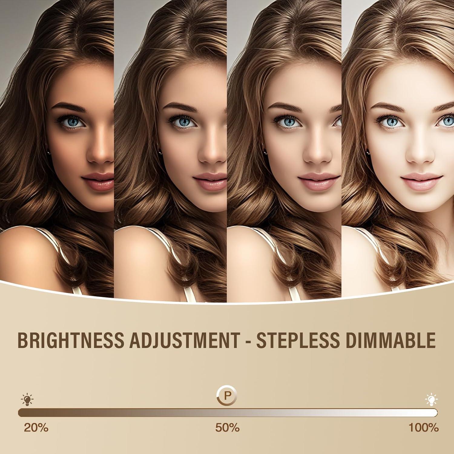 Espejo de tocador iluminado Halumao 48x58 cm con 3 luces