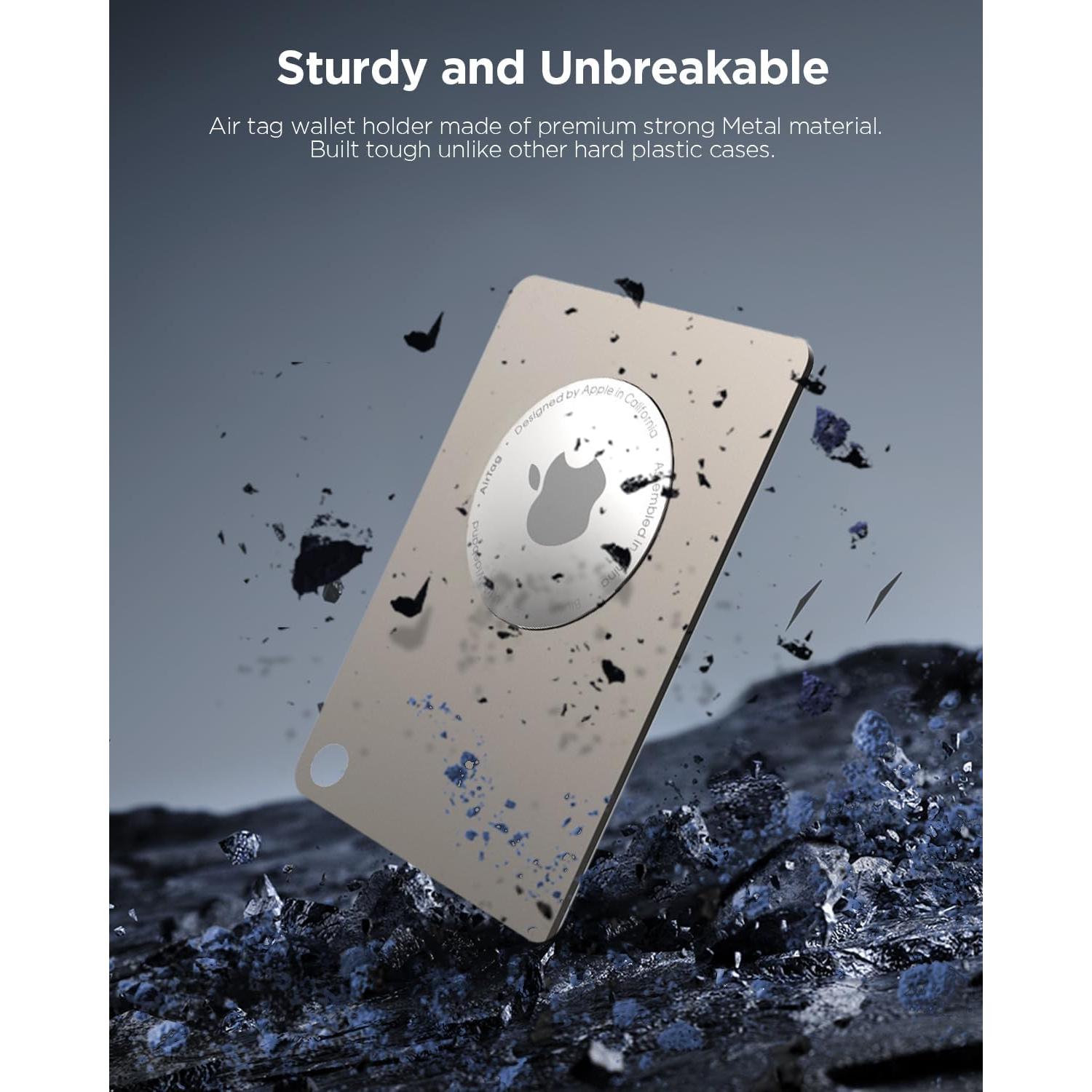 Soporte de Cartera Airtag Metal Rosa - Ultra Delgado 0.1 cm