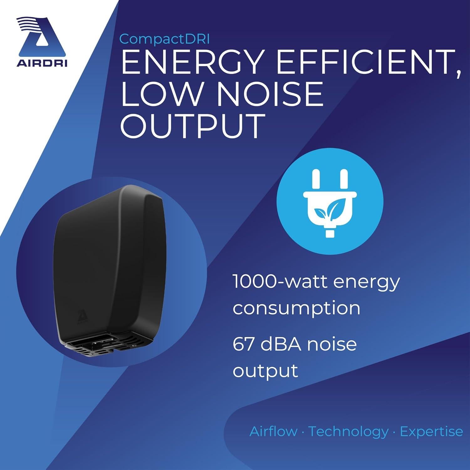 Secador de Manos Automático AIRDRI CompactDRI - 1.0kW - Negro