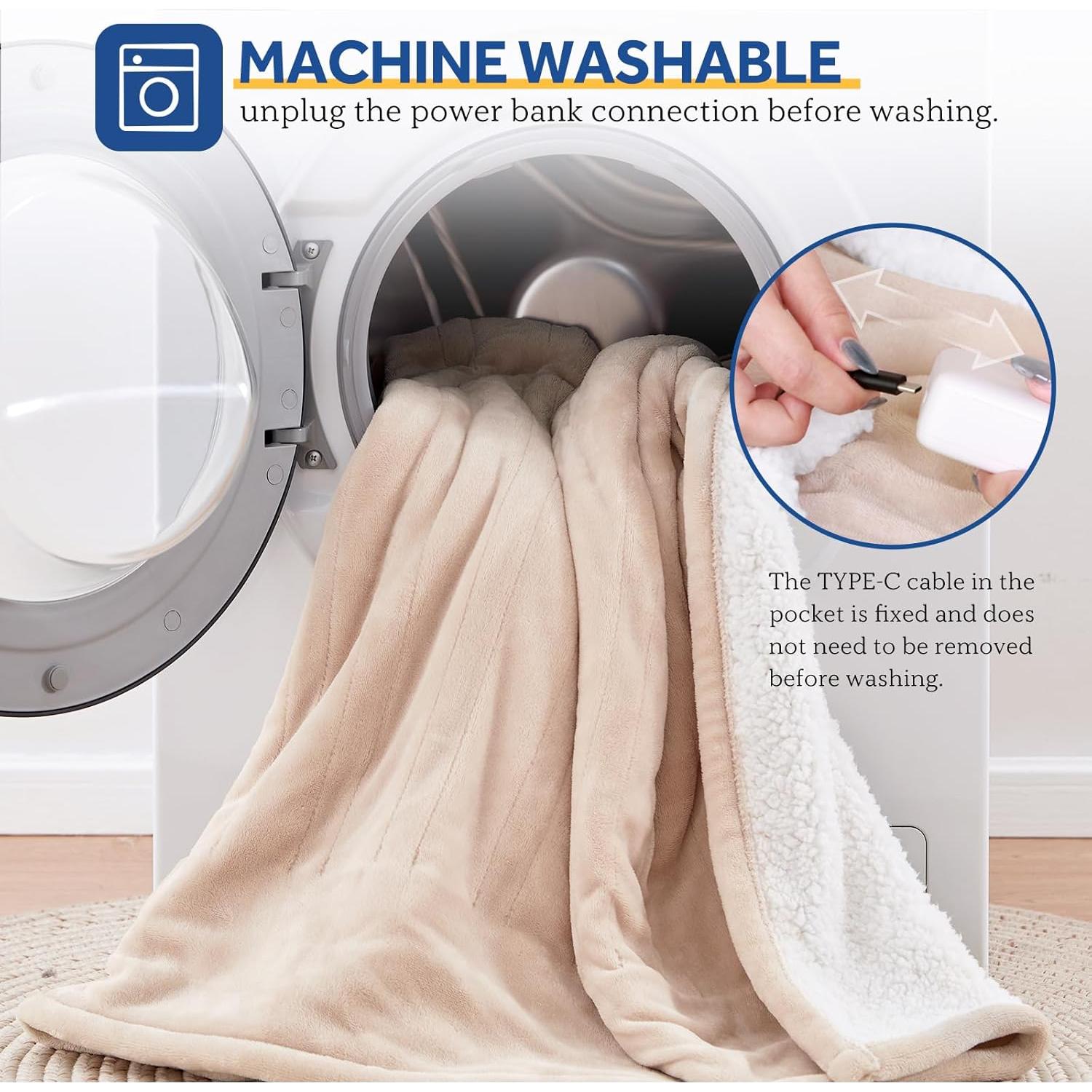 Manta Térmica Portátil Sealy Beige con Batería 20000mAh