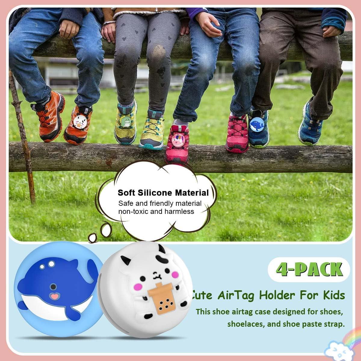 Soporte de Zapatos AirTag BIQIRE 4 Pack Silicona Impermeable