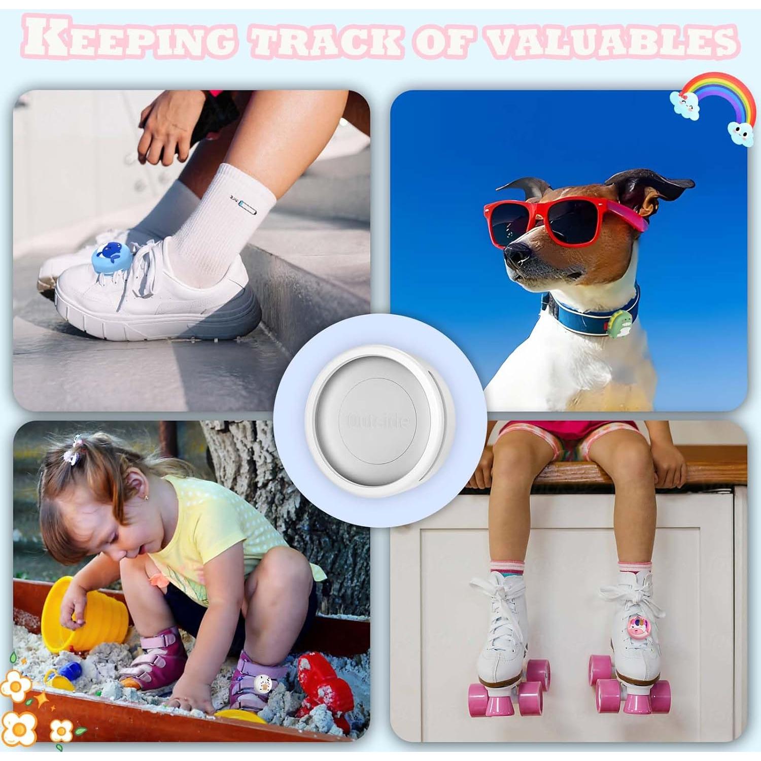 Soporte de Zapatos AirTag BIQIRE 4 Pack Silicona Impermeable