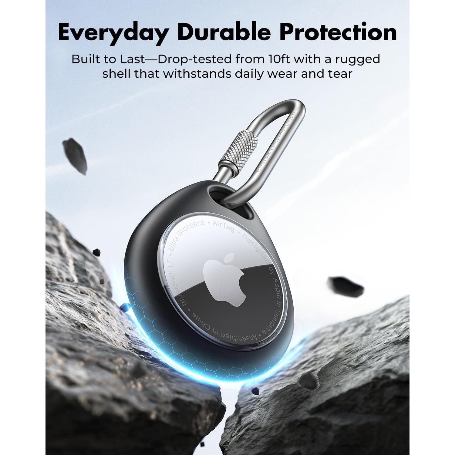 Soporte AirTag UNBREAKcable - 4 Fundas TPU Impermeables