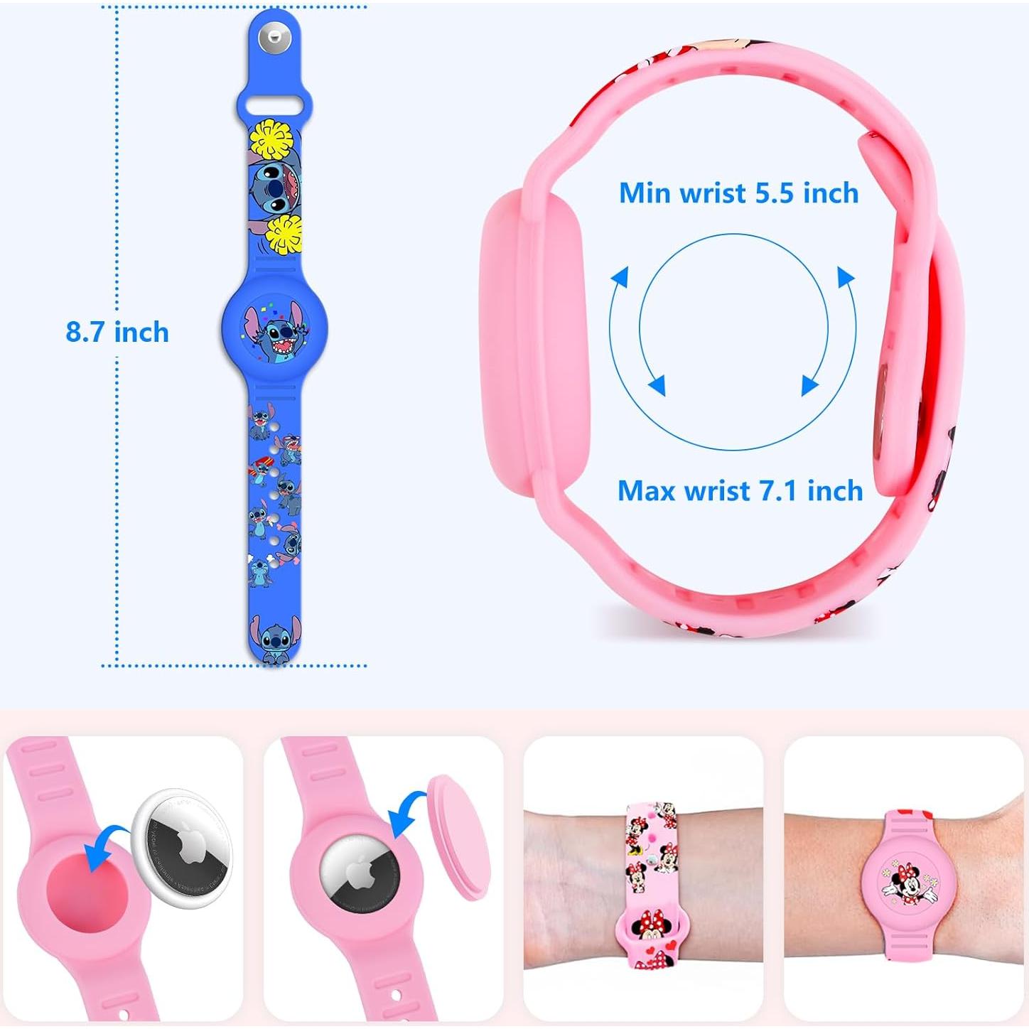 Funda Impermeable para AirTag SlyCroko Niños Azul