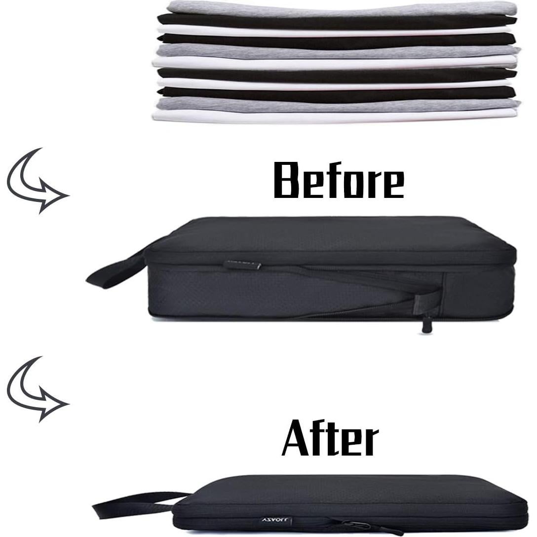 Cubos de Compresión YZAOLL 3 Set Negro para Viaje 39.6x29.2cm