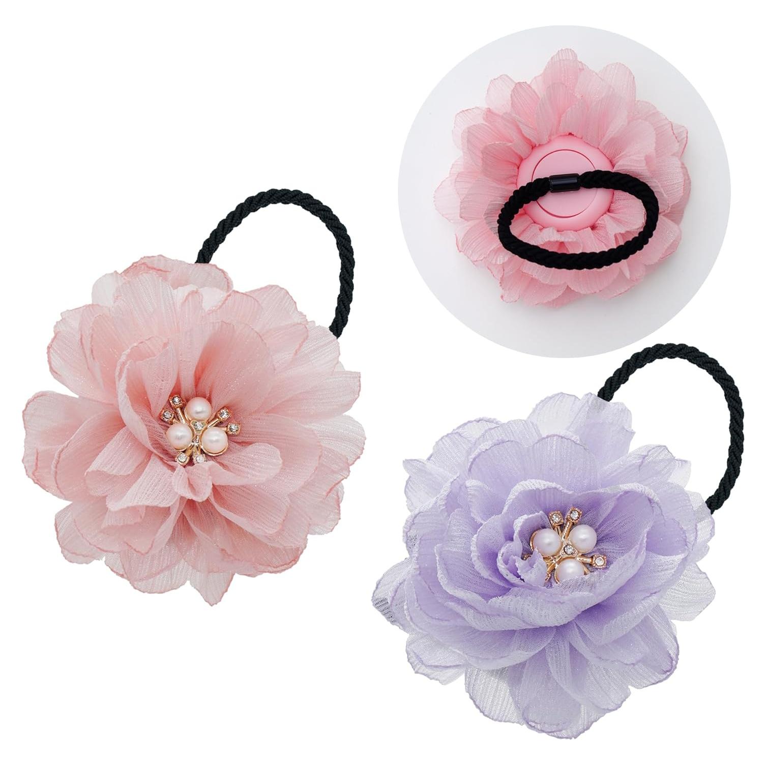 Sujeta Cabello para Niñas con Airtag - 2 Piezas Rosa Floral