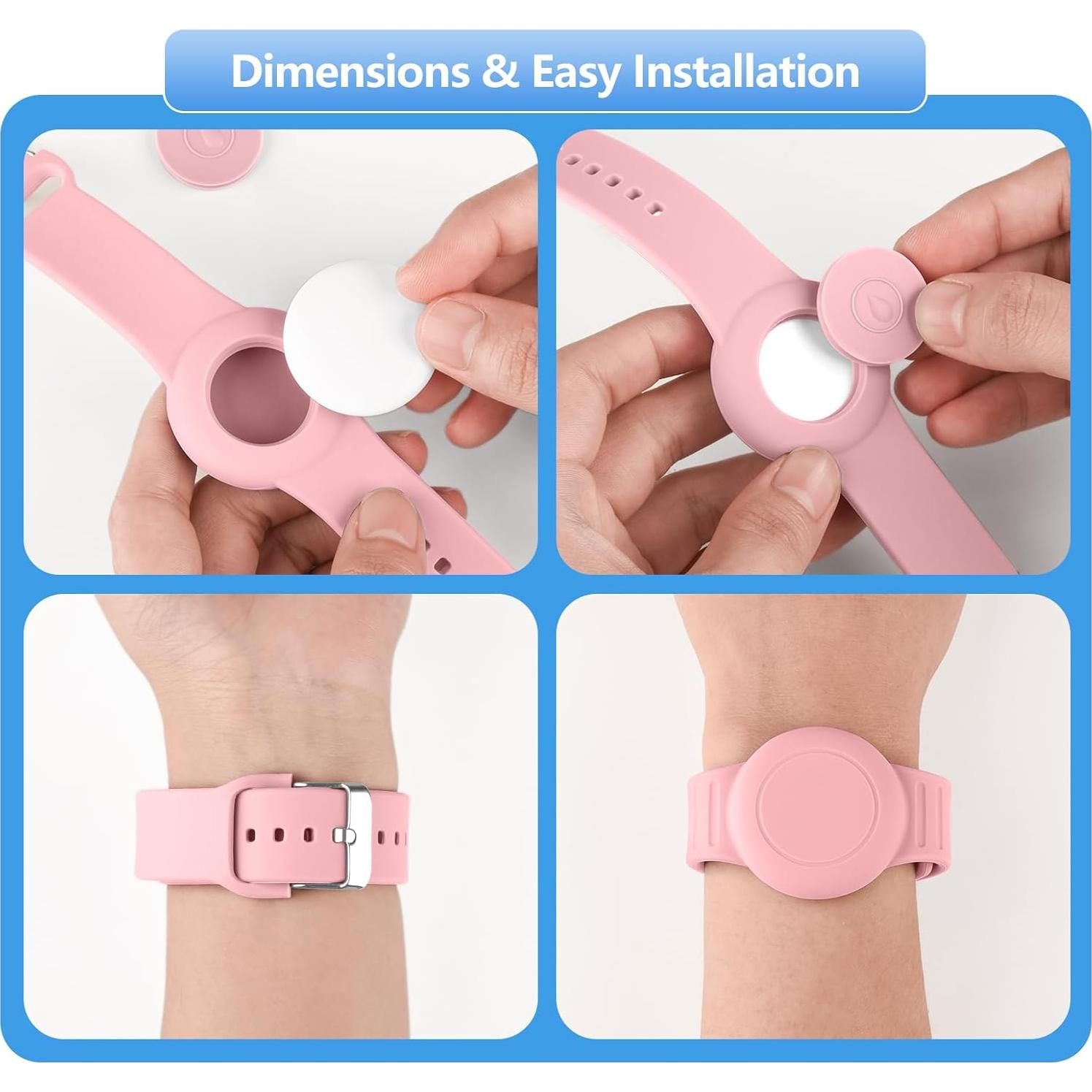 Paquete de 2 pulseras AirTag Vancle para niños - Silicona Impermeable