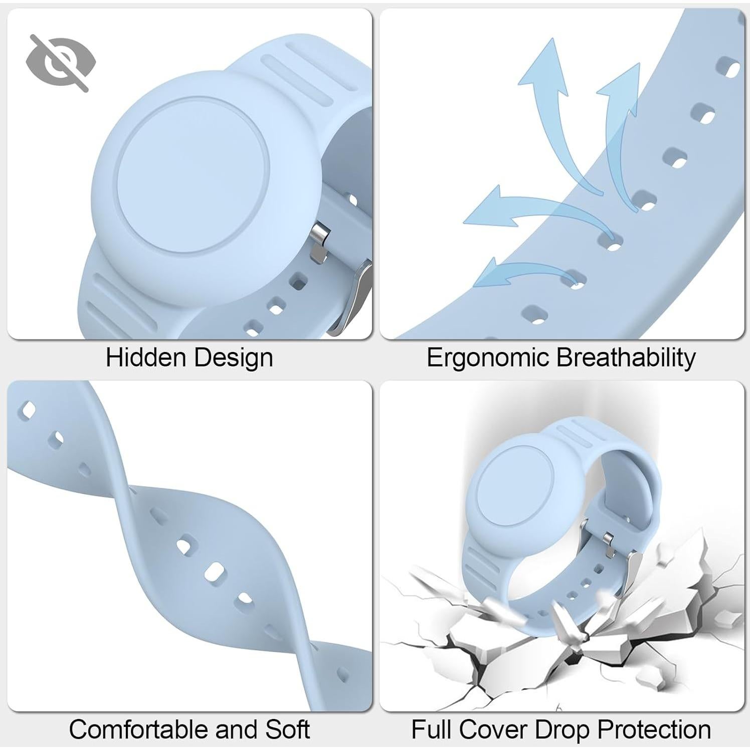 Paquete de 2 pulseras AirTag Vancle para niños - Silicona Impermeable