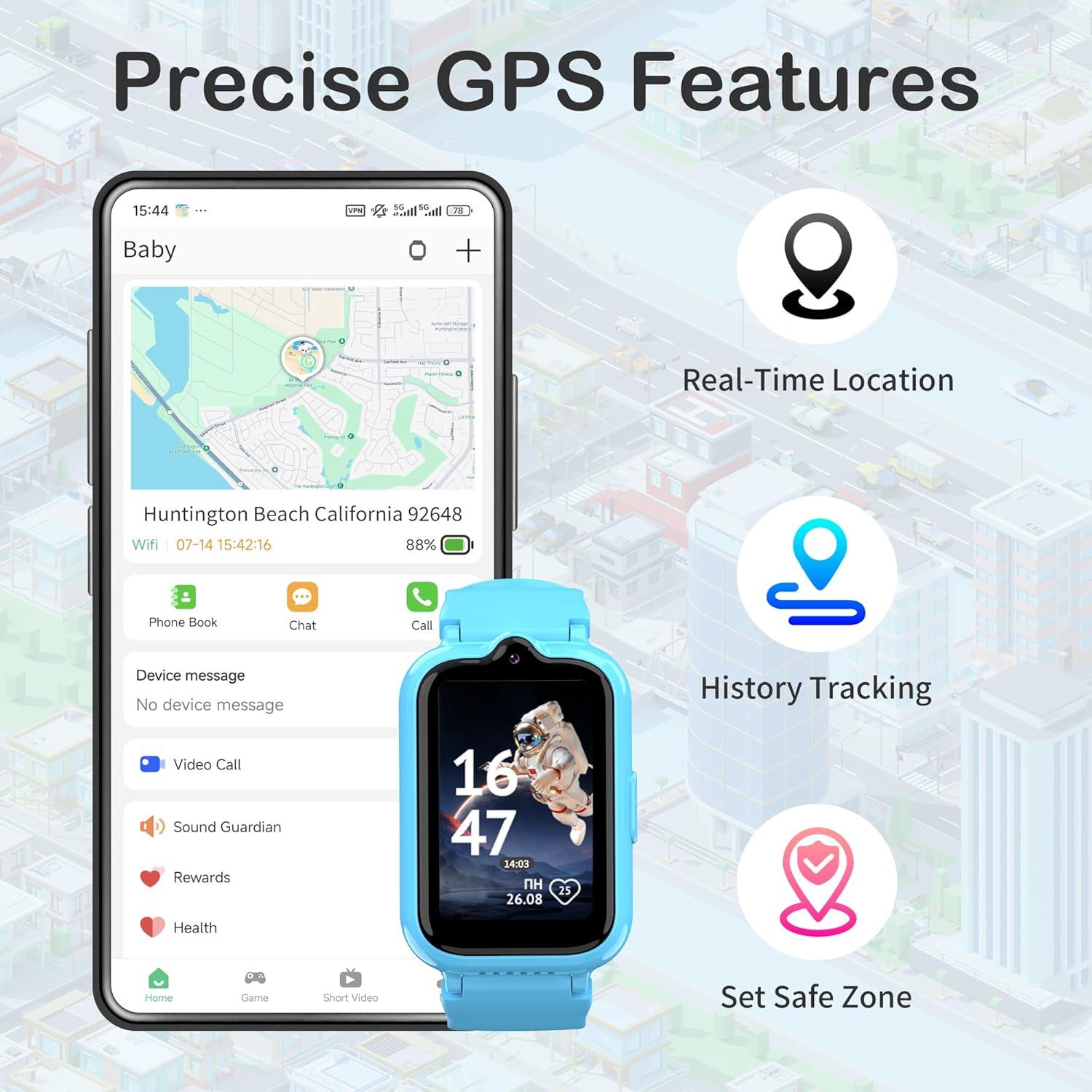 Reloj Infantil Spodus G41 4G con GPS y Llamadas para Niños