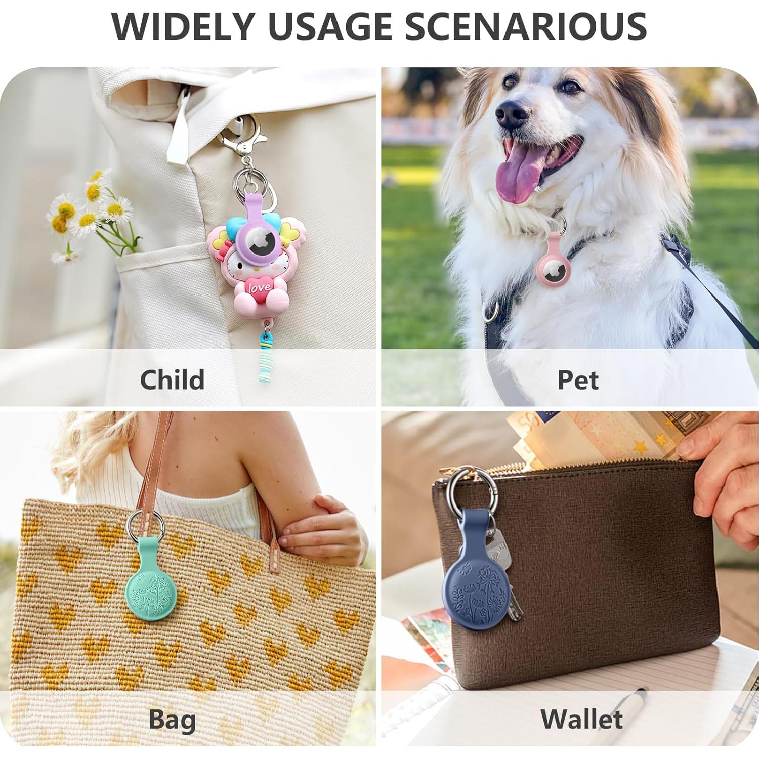 Funda de Silicona Grabada Lerobo para AirTag - 4 Unidades