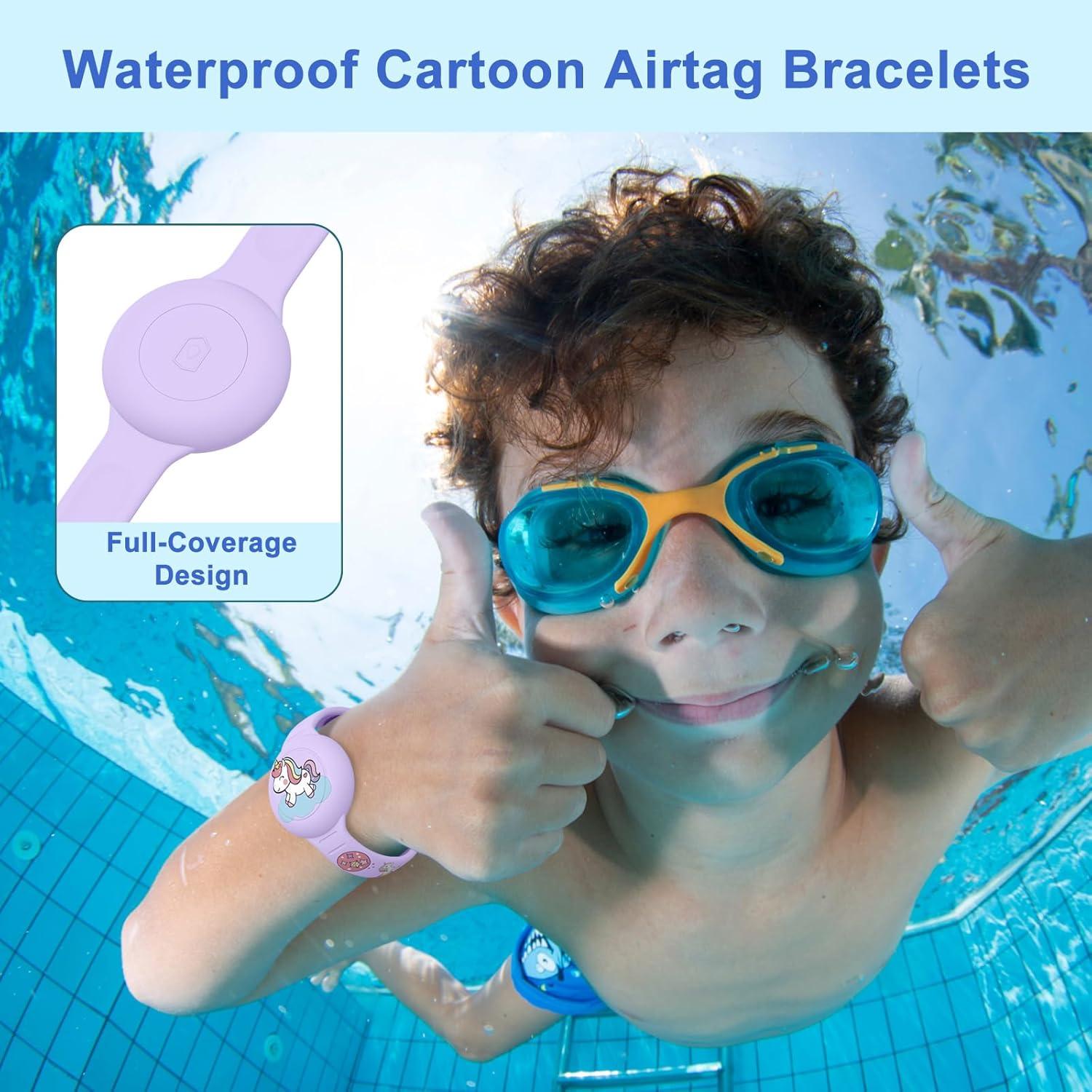 Pulsera Impermeable para AirTag Niños Vanjua Púrpura Unicornio