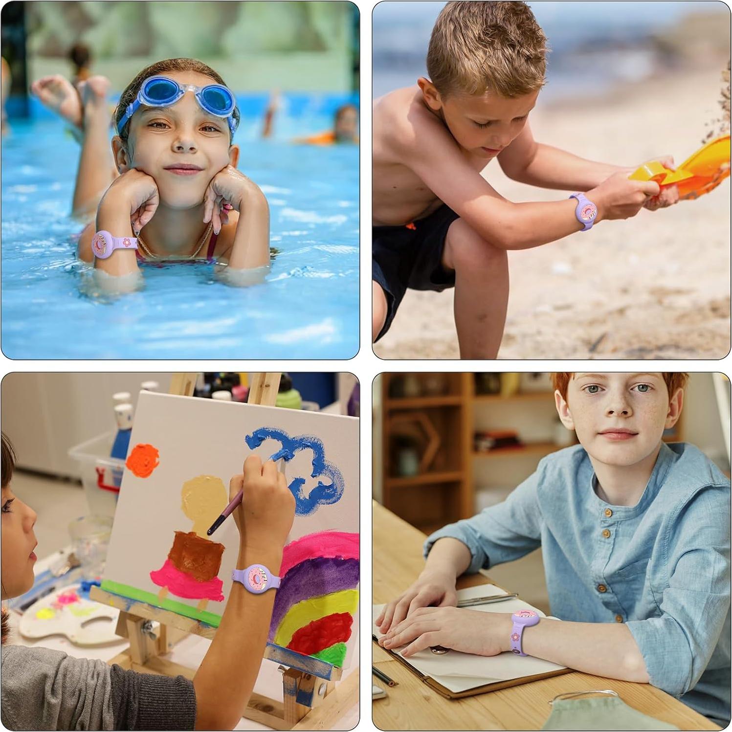 Pulsera Impermeable para AirTag Niños Vanjua Púrpura Unicornio