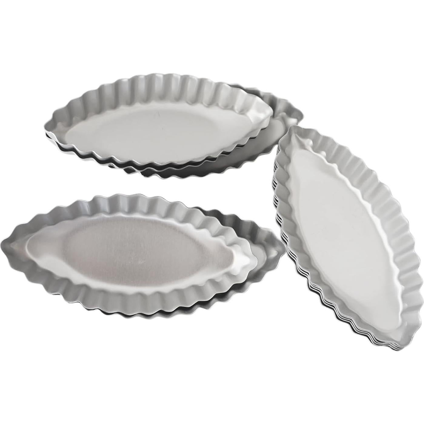 10 Moldes para Tartas de Huevo Barco LoveDeal Aluminio 11.9cm