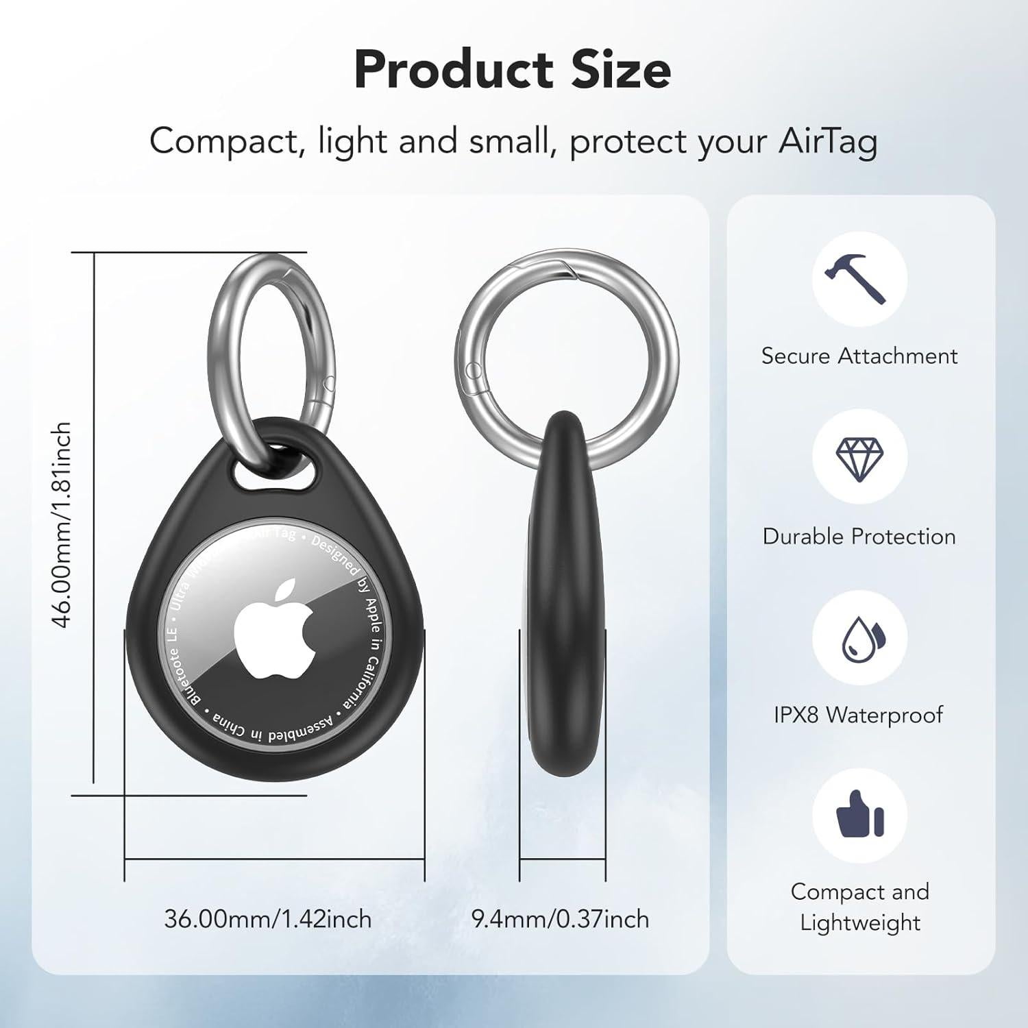 4 Fundas Ultra-Finas Natyos para Apple AirTag - Impermeables