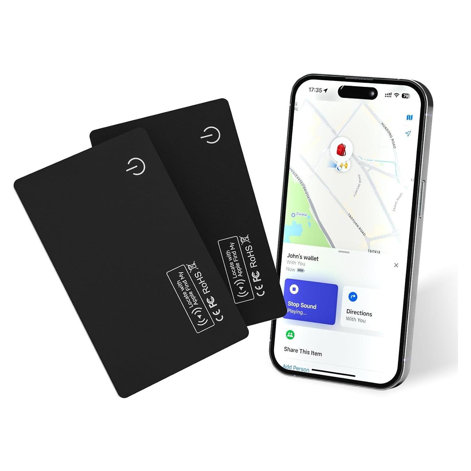 2 Tarjetas Localizadoras JTD para Cartera - Bluetooth IP68