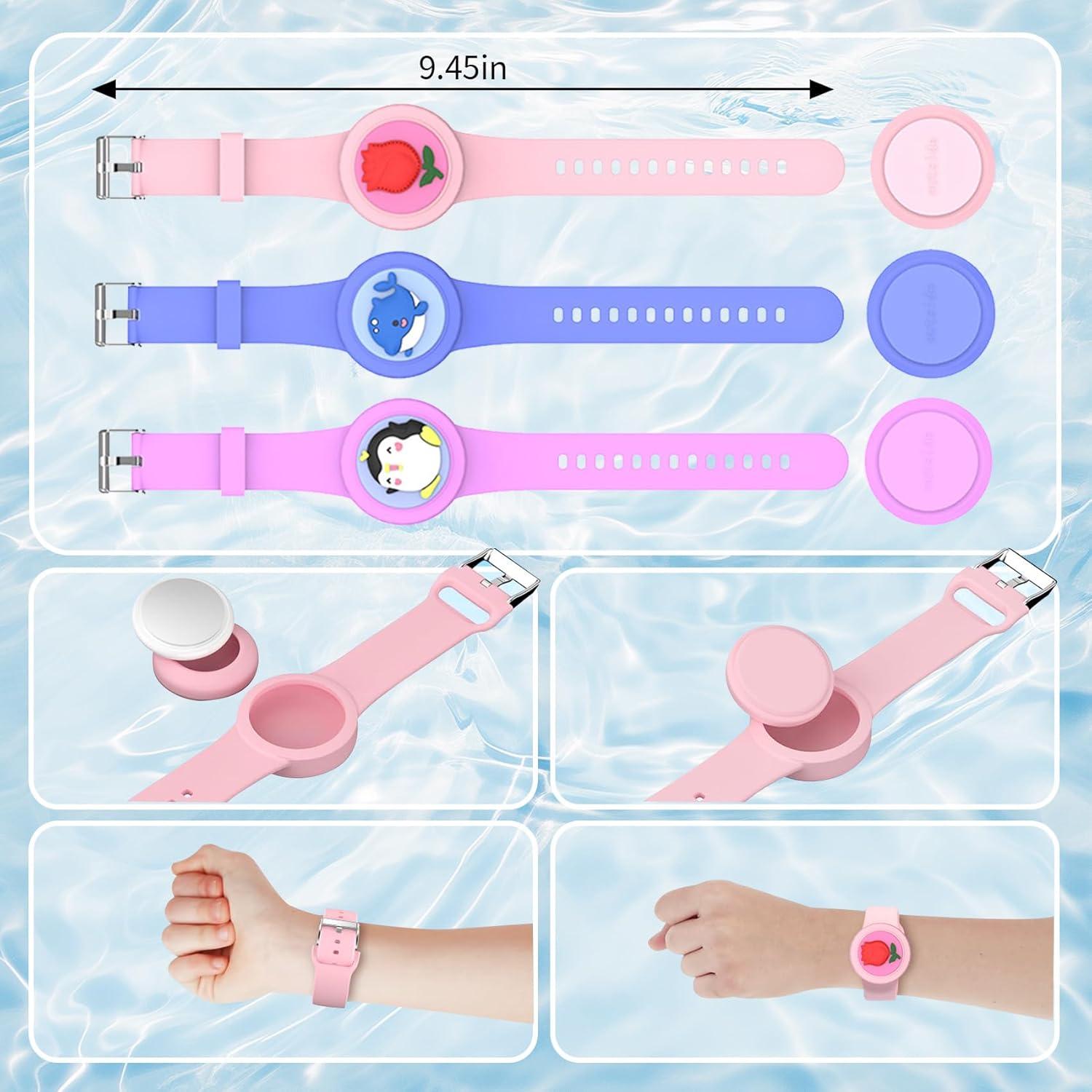 Pulsera Impermeable BoAn para Airtag - Pack 3 Colores Niños