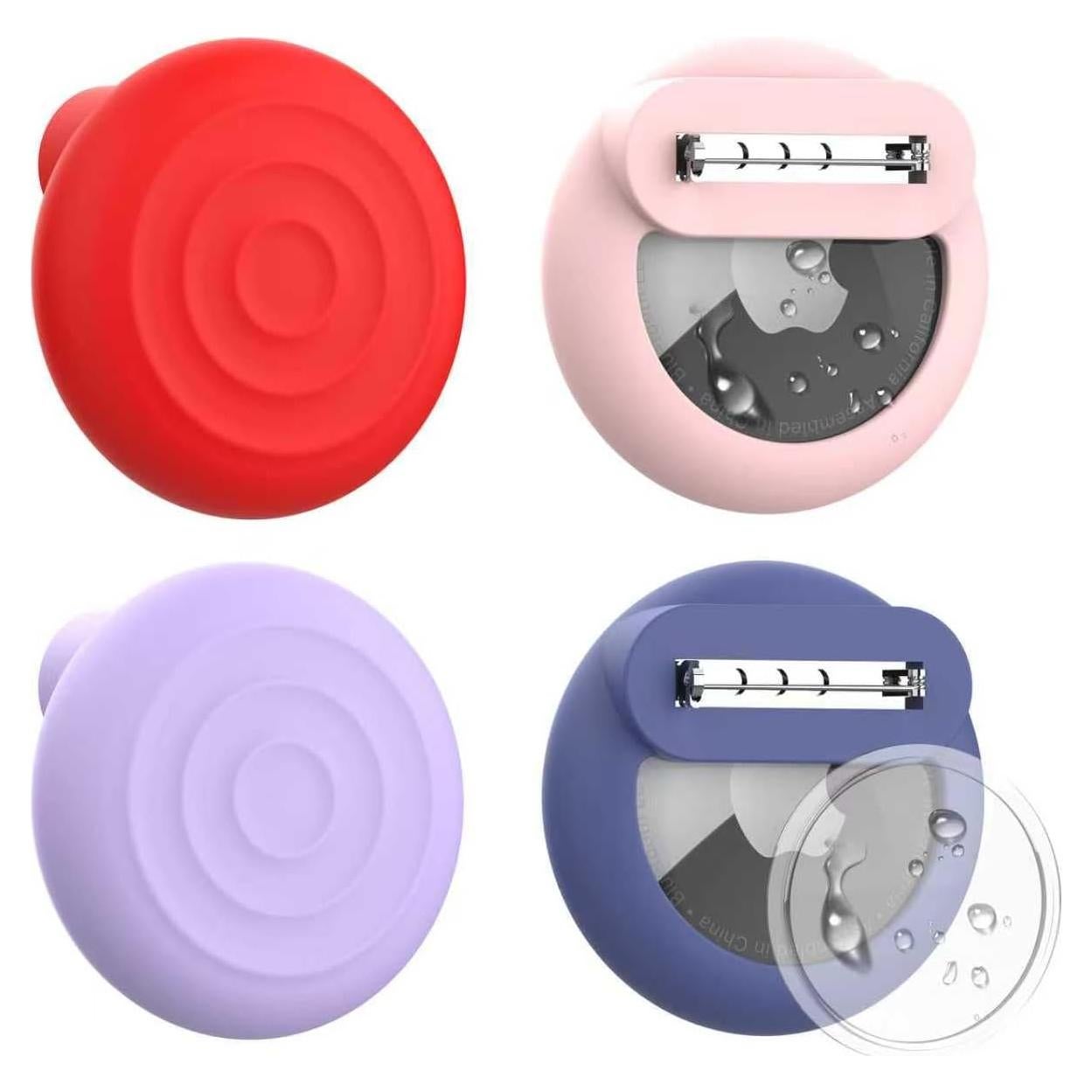 Soporte para AirTag Natyos 4-Pack Funda Metal y Silicona