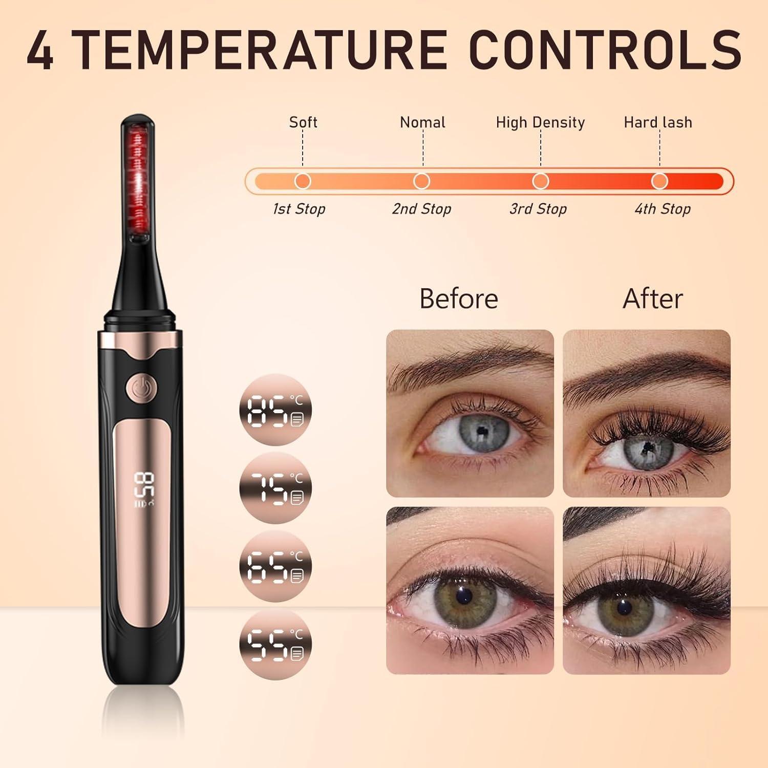 Rizador de Pestañas Eléctrico DGSHRHD USB Pantalla LED 4 Temperaturas
