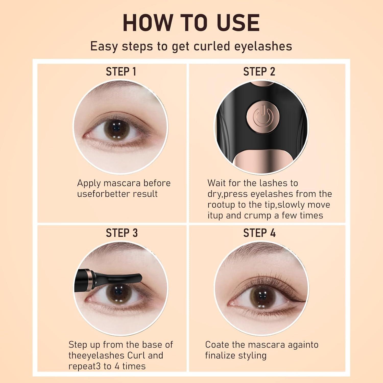 Rizador de Pestañas Eléctrico DGSHRHD USB Pantalla LED 4 Temperaturas