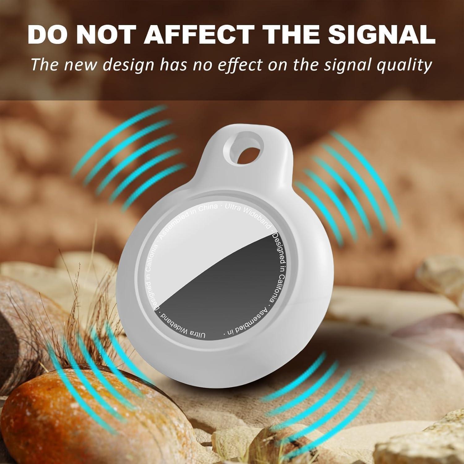 Funda Impermeable YOKRWO para AirTag con Llavero Blanco