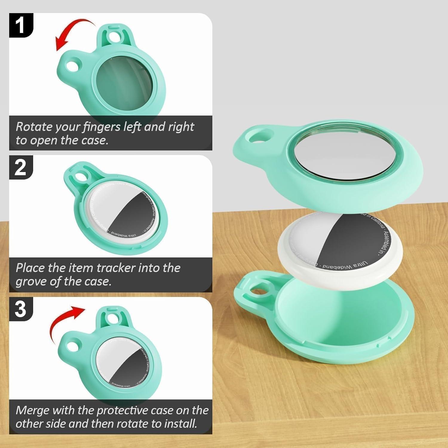 Funda Impermeable YOKRWO para AirTag con Llavero Blanco